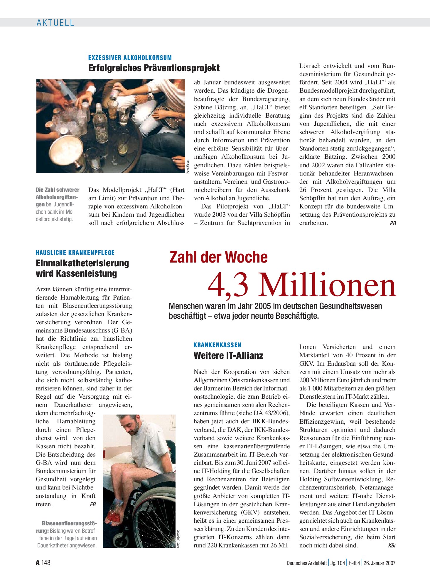 Vorschauseite 1: Krankenkassen: Weitere IT-Allianz – Deutsches Ärzteblatt