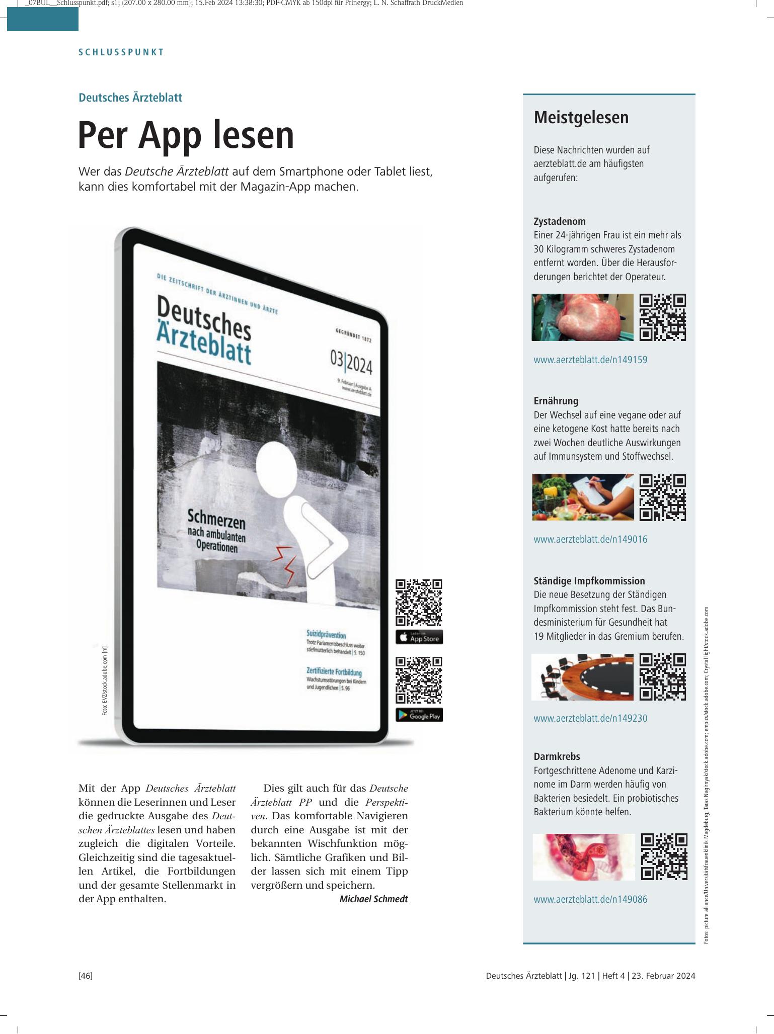 Vorschauseite 1: Meistgelesen – Deutsches Ärzteblatt
