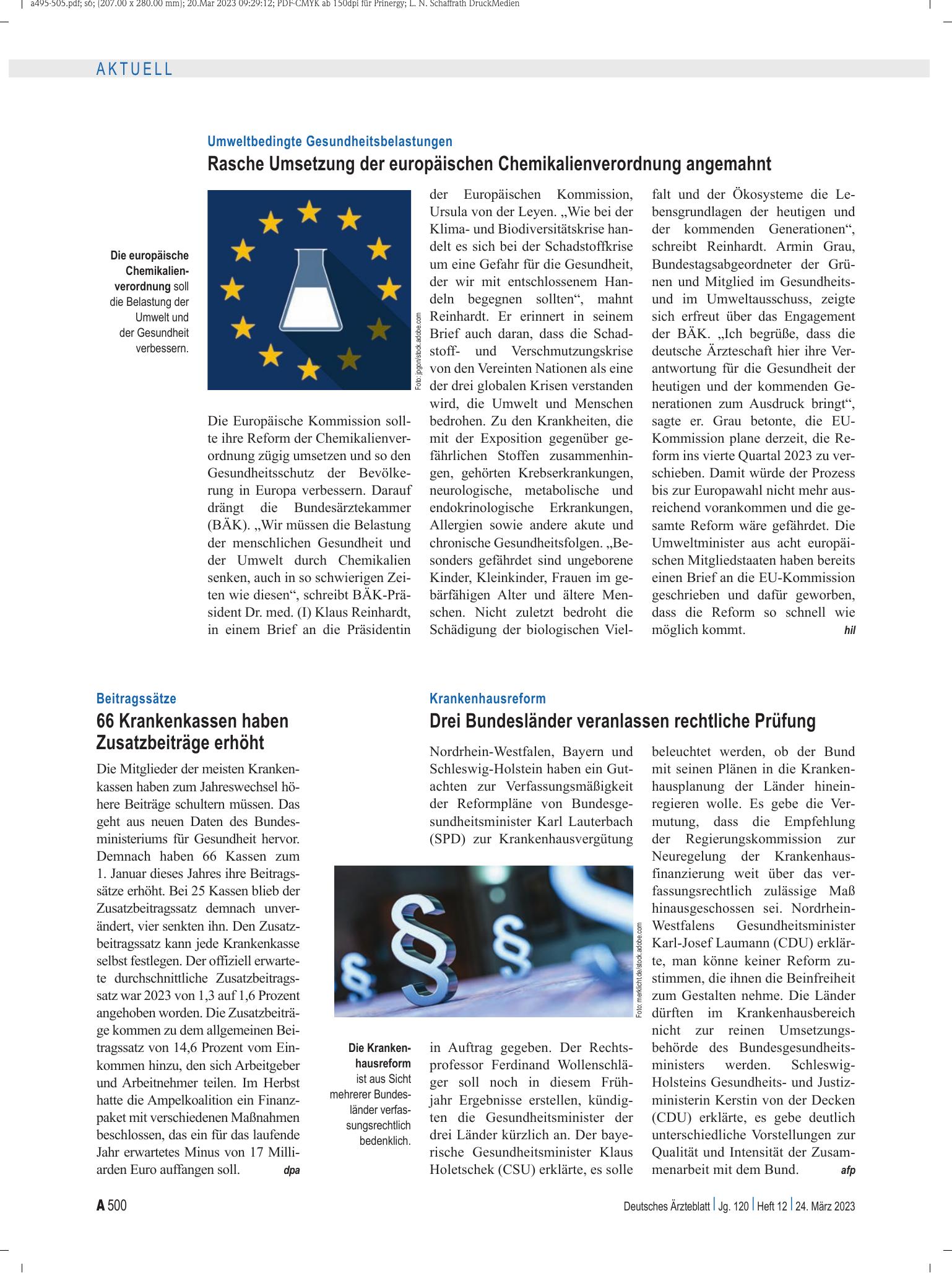 Vorschauseite 1: Beitragssätze: 66 Krankenkassen haben Zusatzbeiträge erhöht – Deutsches Ärzteblatt