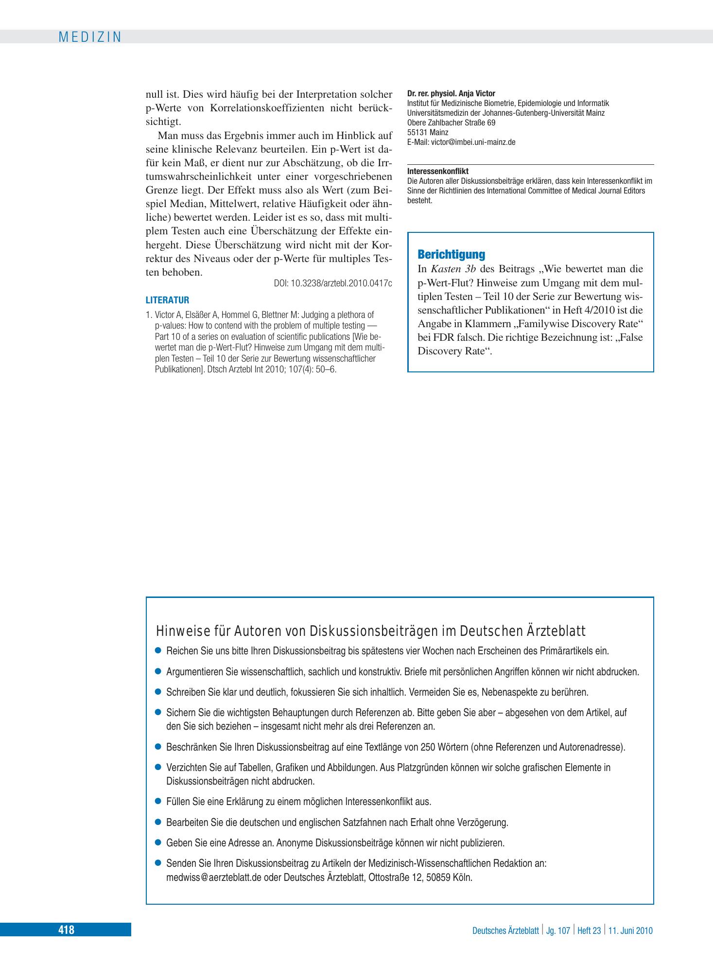 Vorschauseite 1: Berichtigung – Deutsches Ärzteblatt
