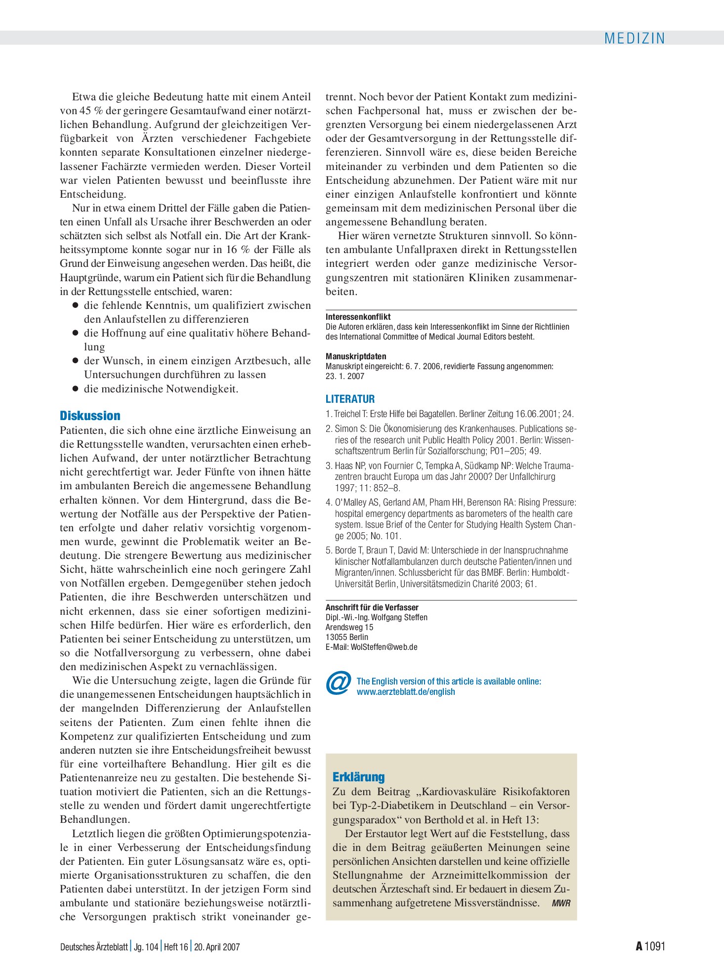 Vorschauseite 1: Erklärung – Deutsches Ärzteblatt