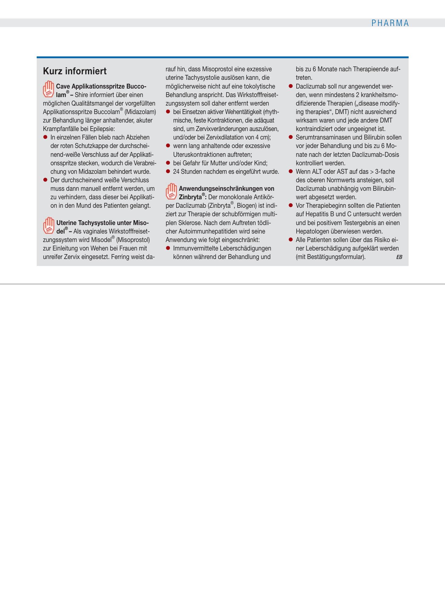 Vorschauseite 1: Kurz informiert – Deutsches Ärzteblatt