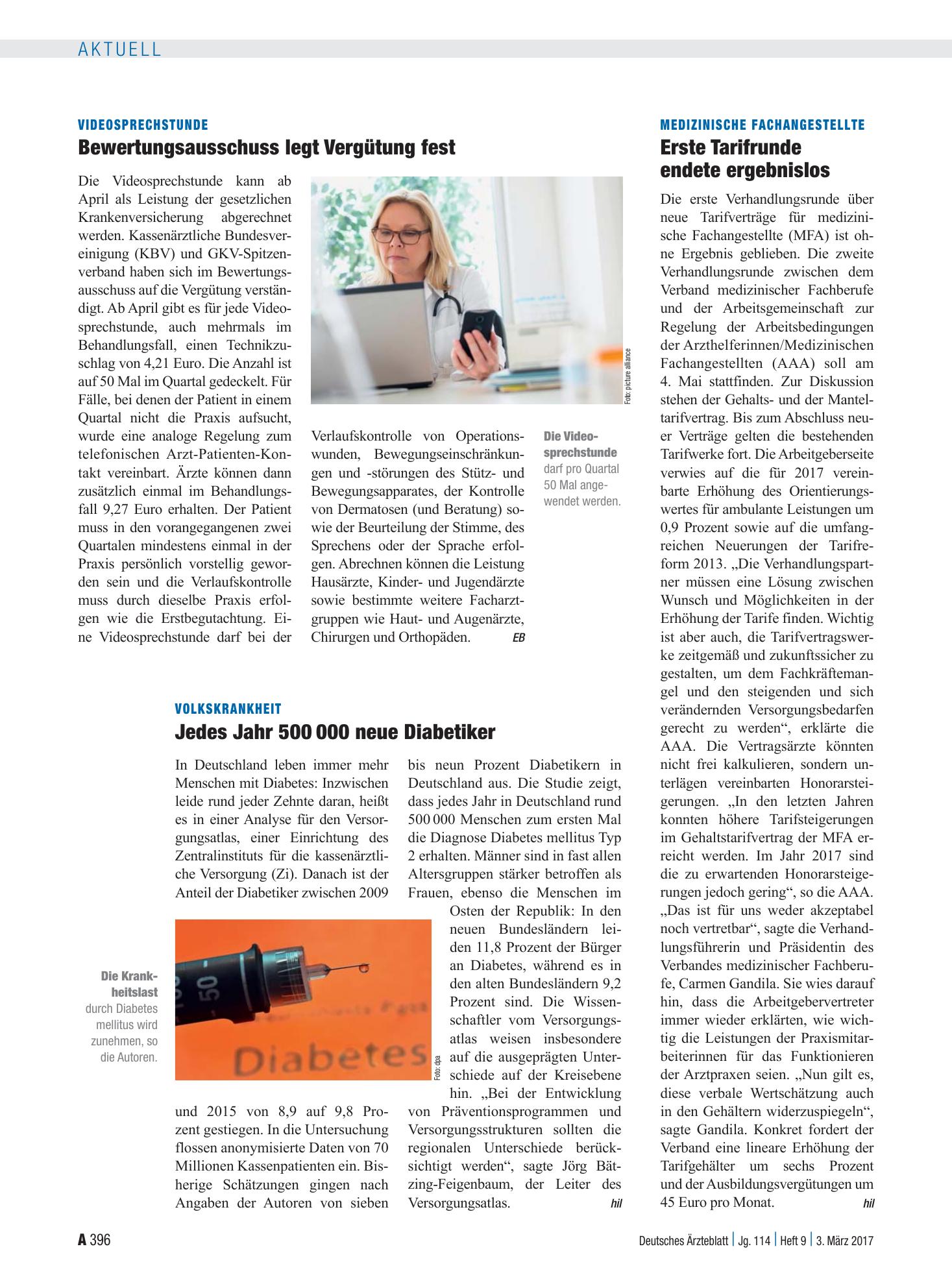 Vorschauseite 1: Videosprechstunde: Bewertungsausschuss legt Vergütung fest – Deutsches Ärzteblatt