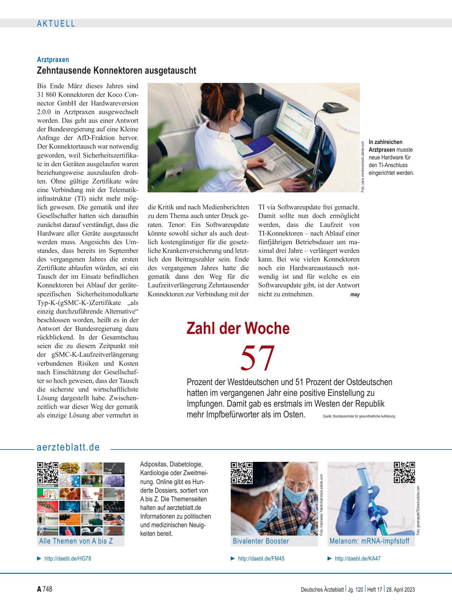 Vorschauseite 1: aerzteblatt.de – Deutsches Ärzteblatt