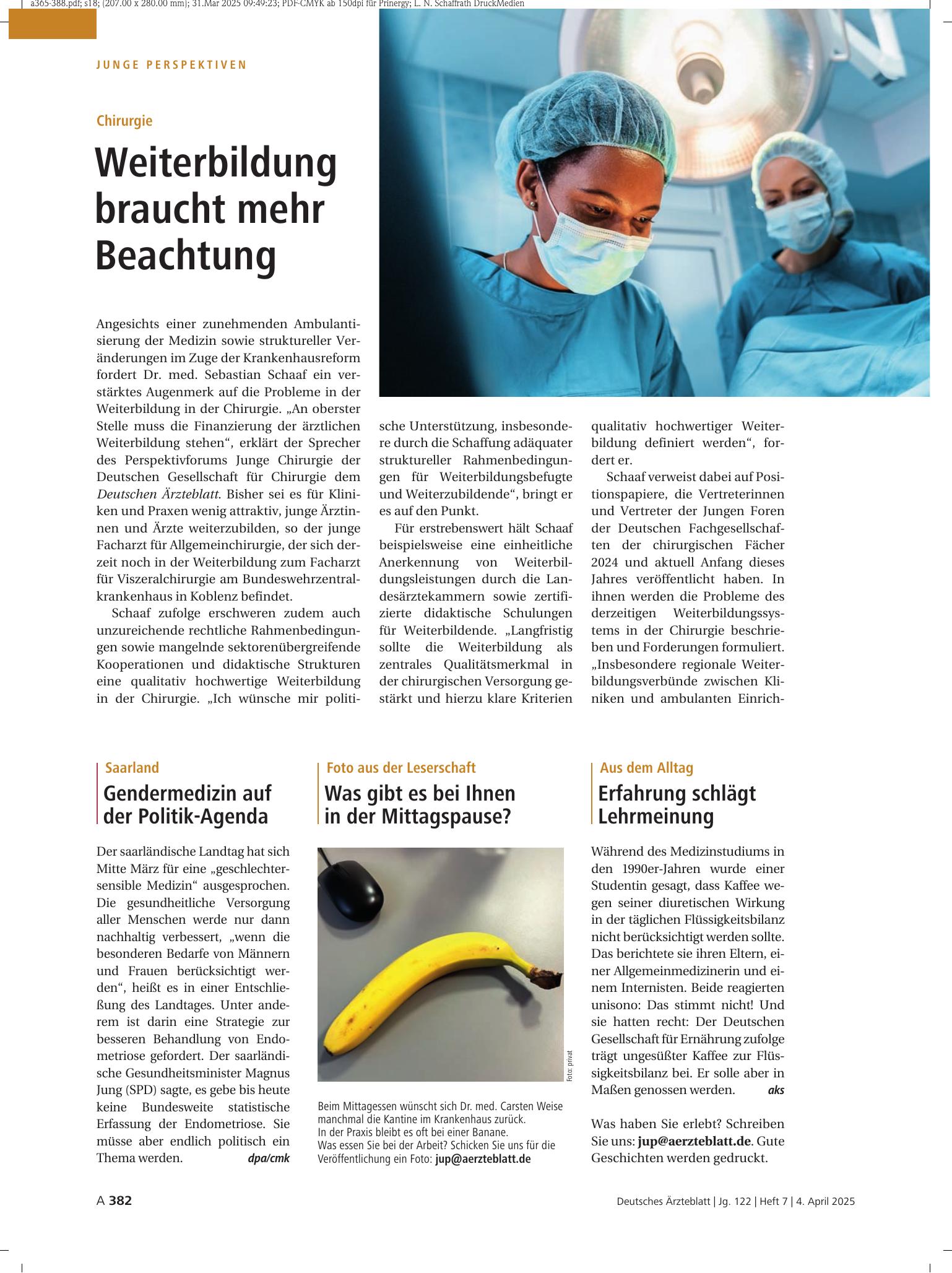Vorschauseite 1: Aus dem Alltag: Erfahrung schlägt Lehrmeinung – Deutsches Ärzteblatt