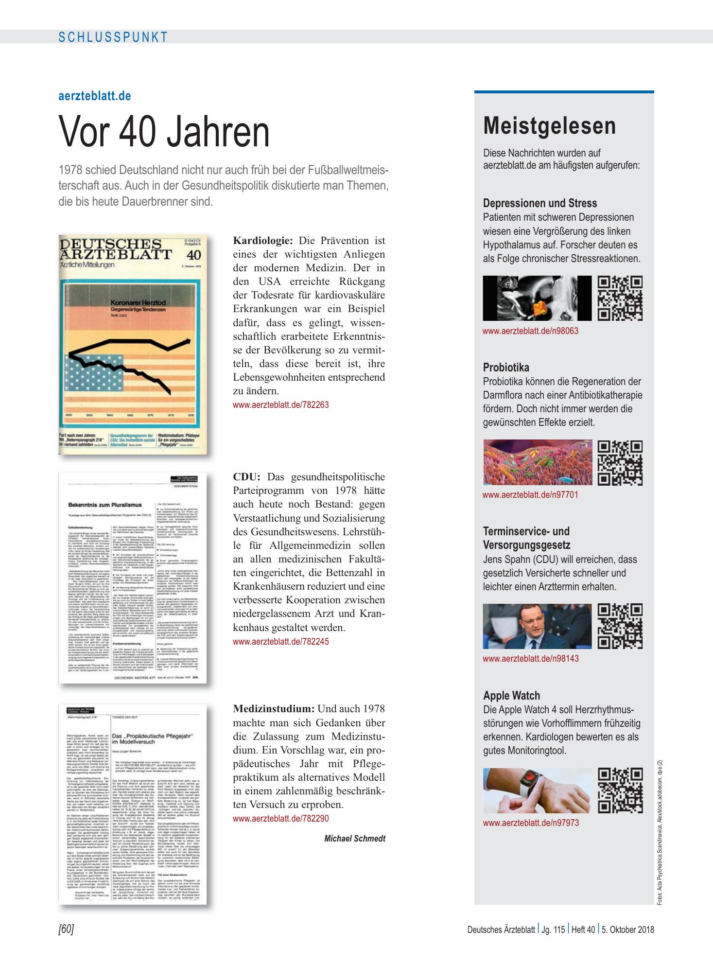 Vorschauseite 1: Meistgelesen – Deutsches Ärzteblatt