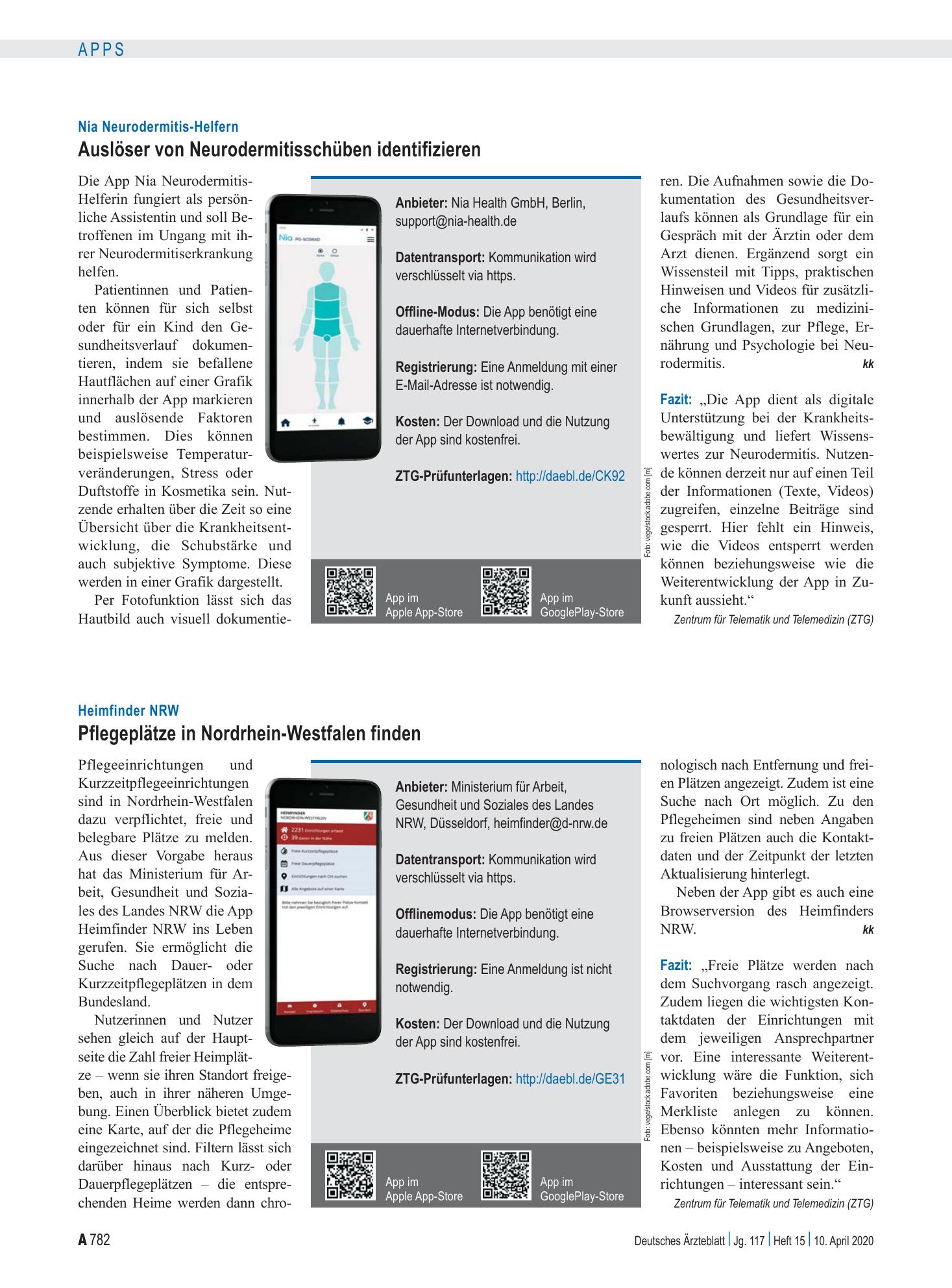 Vorschauseite 1: Heimfinder NRW: Pflegeplätze in Nordrhein-Westfalen finden – Deutsches Ärzteblatt