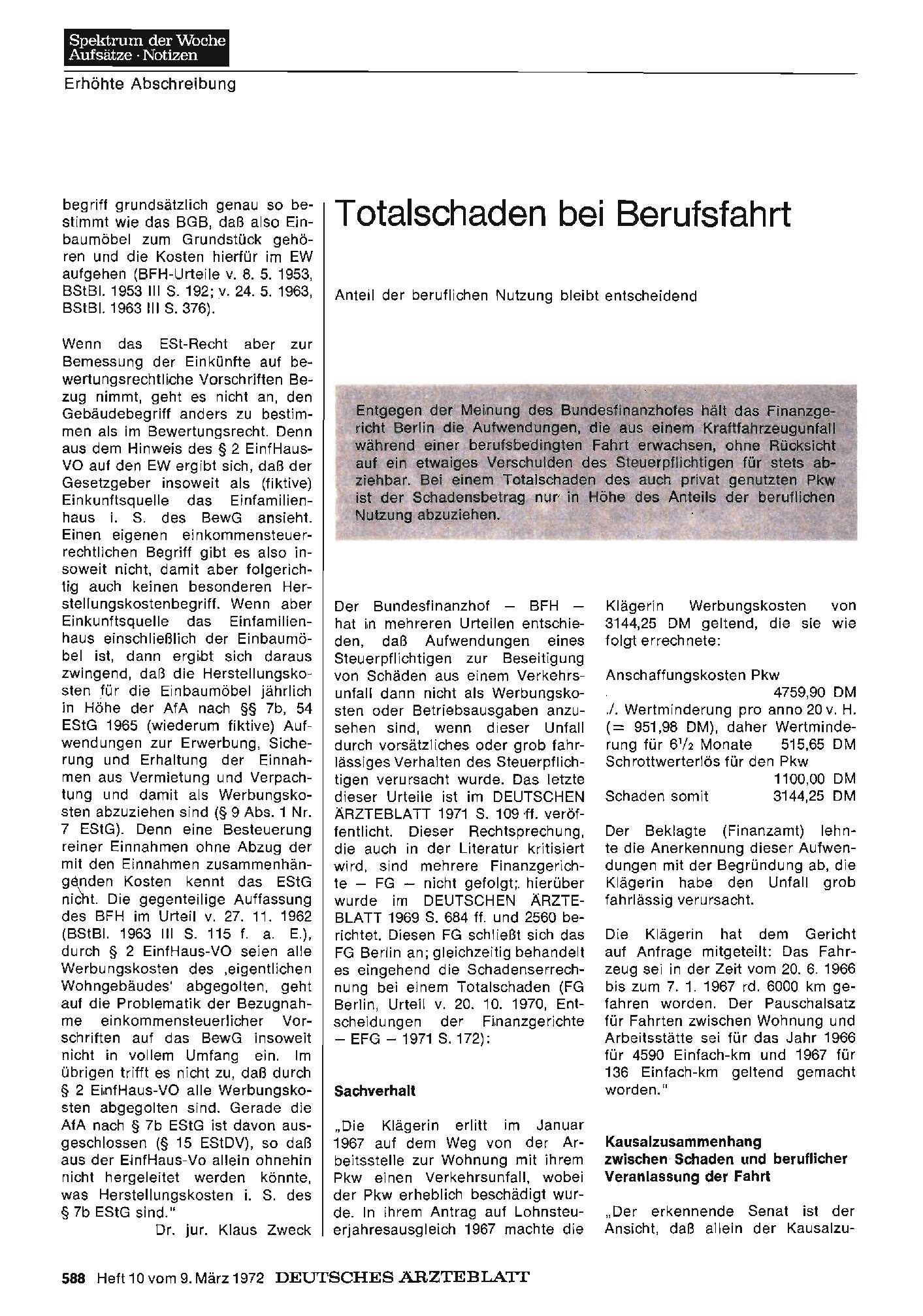 Vorschauseite 1: Totalschaden bei Berufsfahrt