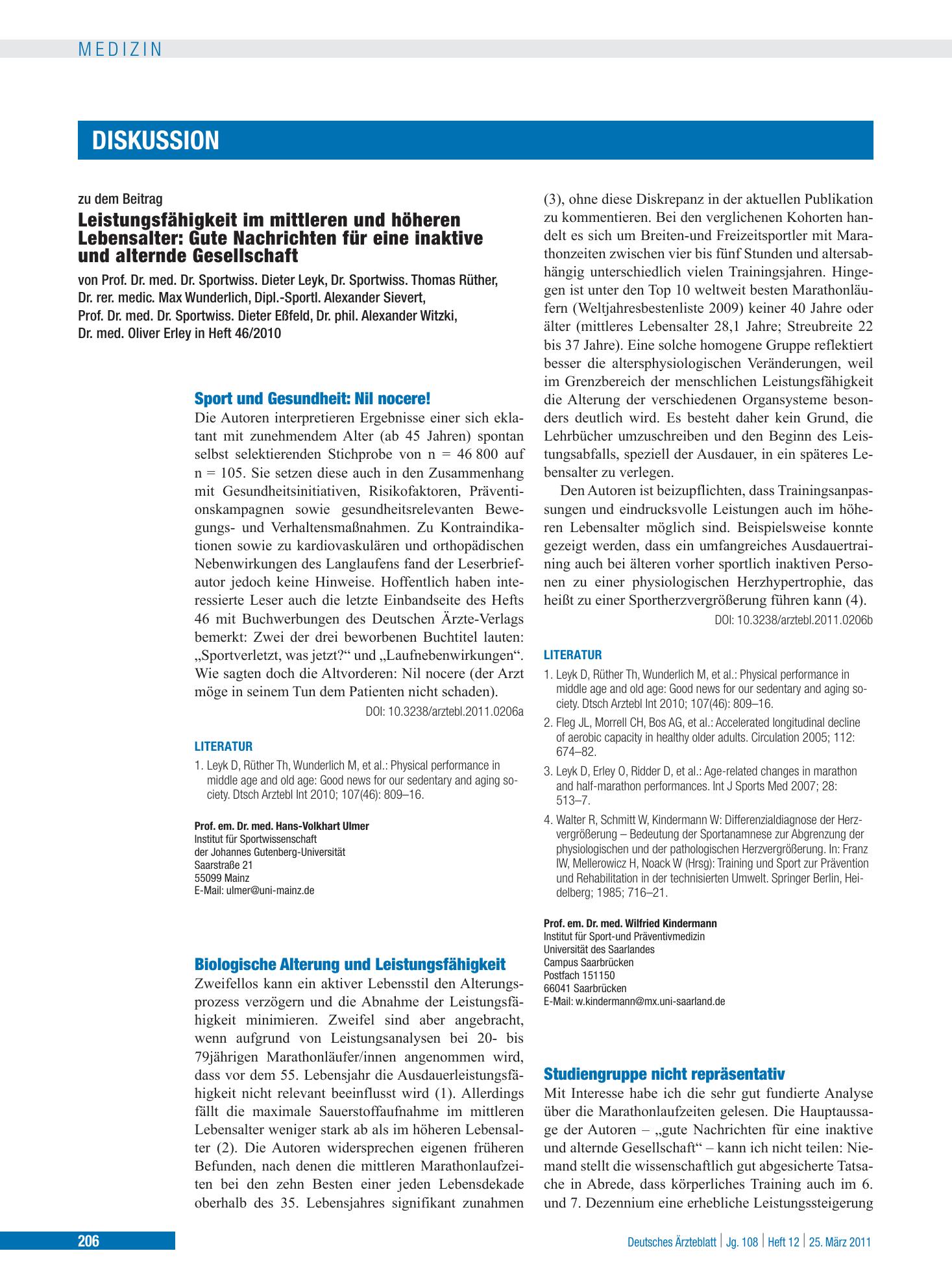 Vorschauseite 1: Studiengruppe nicht repräsentativ – Deutsches Ärzteblatt