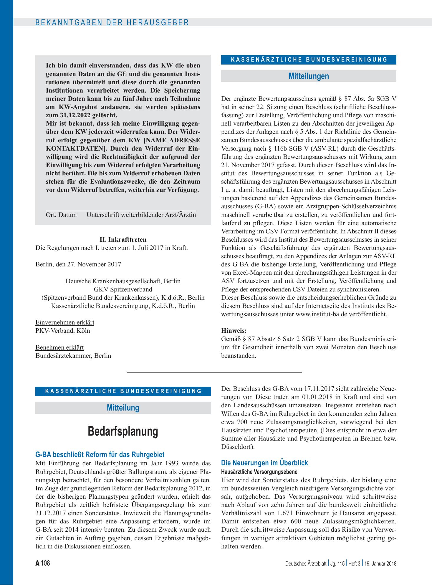 Vorschauseite 1: Mitteilungen – Deutsches Ärzteblatt