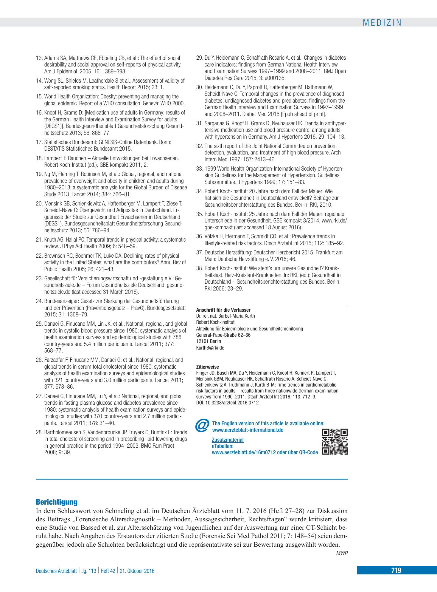 Vorschauseite 1: Berichtigung – Deutsches Ärzteblatt