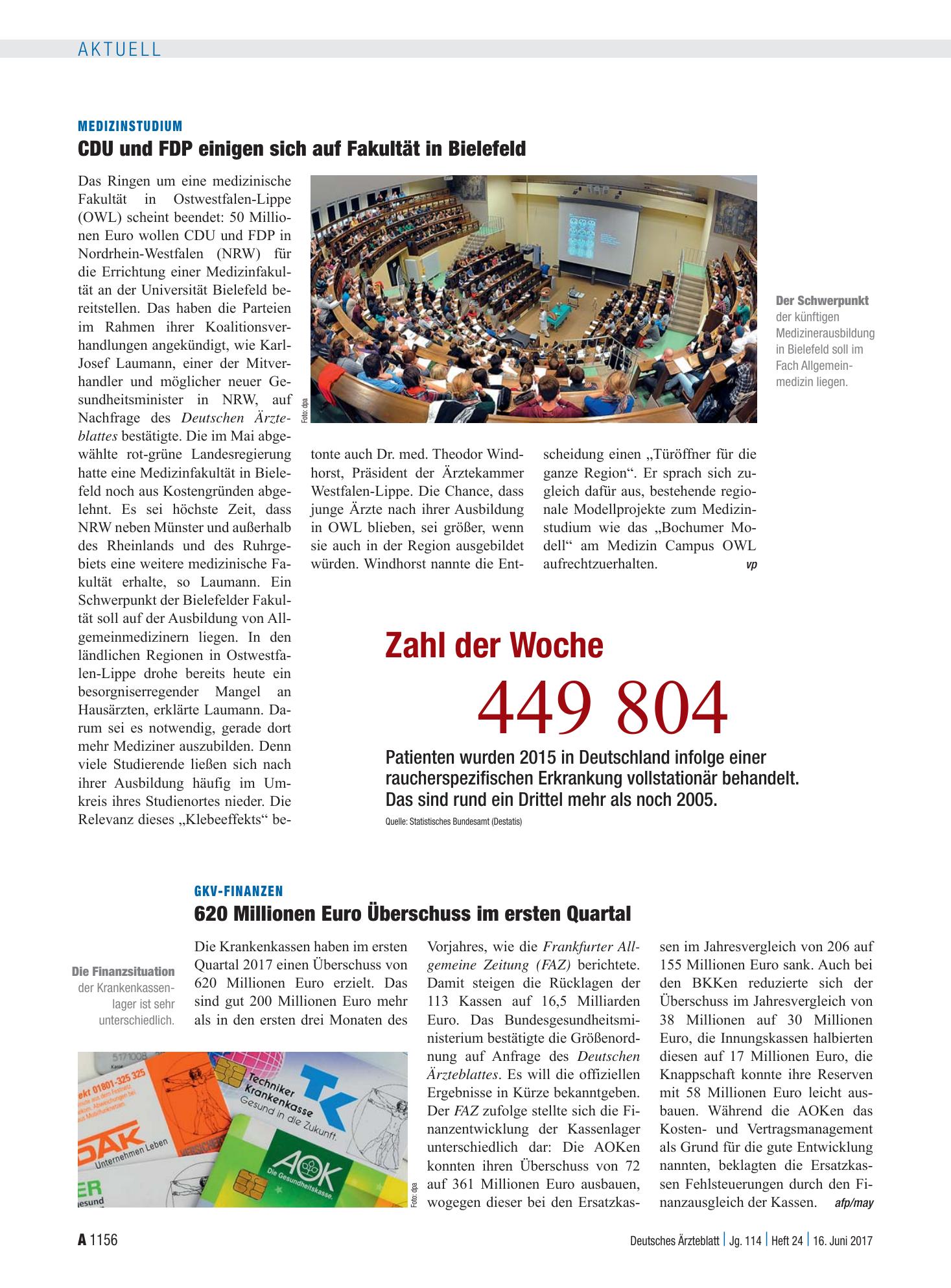 Vorschauseite 1: Zahl der Woche 449 804 – Deutsches Ärzteblatt