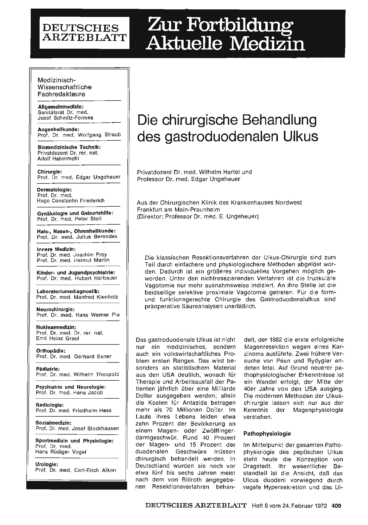 Vorschauseite 1: Die chirurgische Behandlung des gastroduodenalen Ulkus