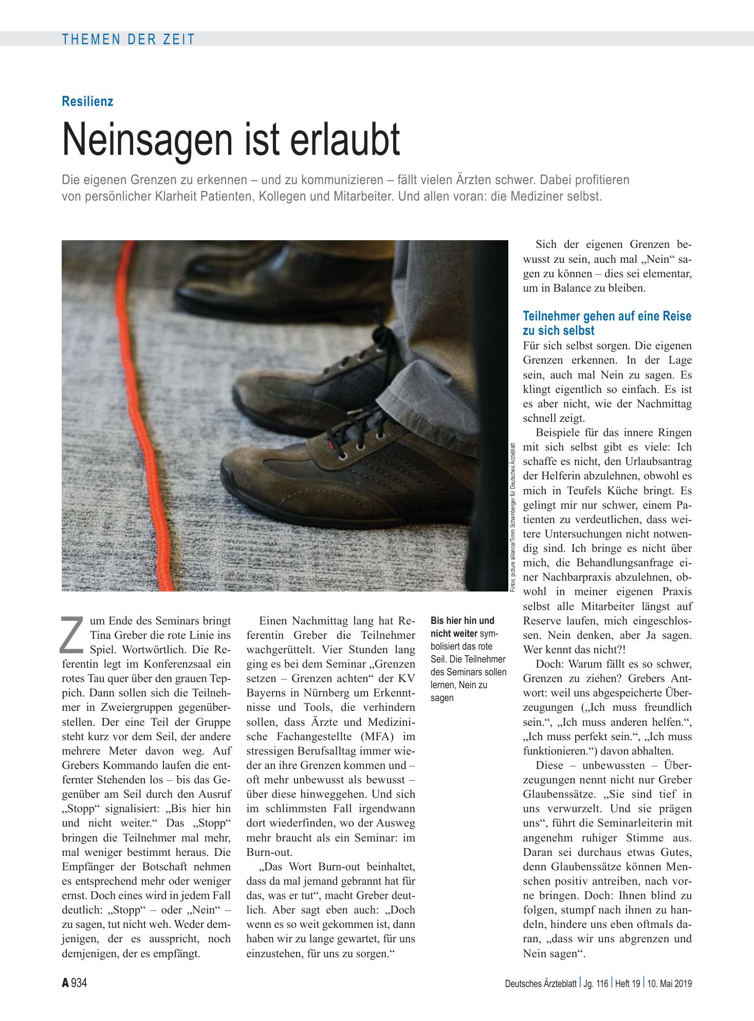 Vorschauseite 1: Resilienz: Neinsagen ist erlaubt – Deutsches Ärzteblatt