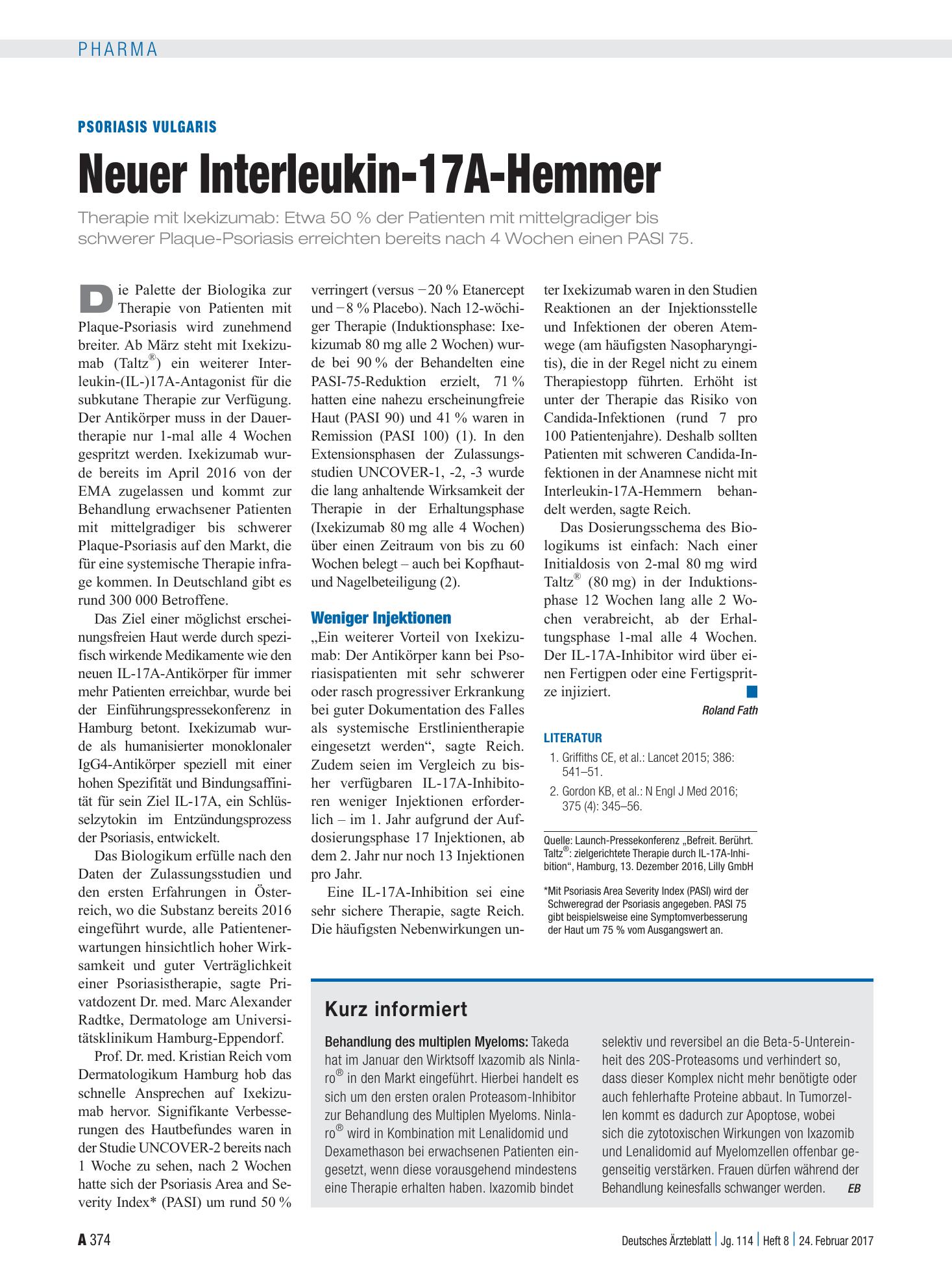 Vorschauseite 1: Kurz informiert – Deutsches Ärzteblatt