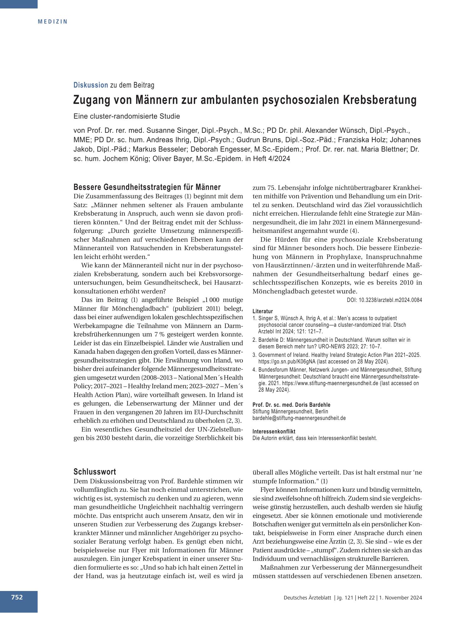 Vorschauseite 1: Schlusswort – Deutsches Ärzteblatt