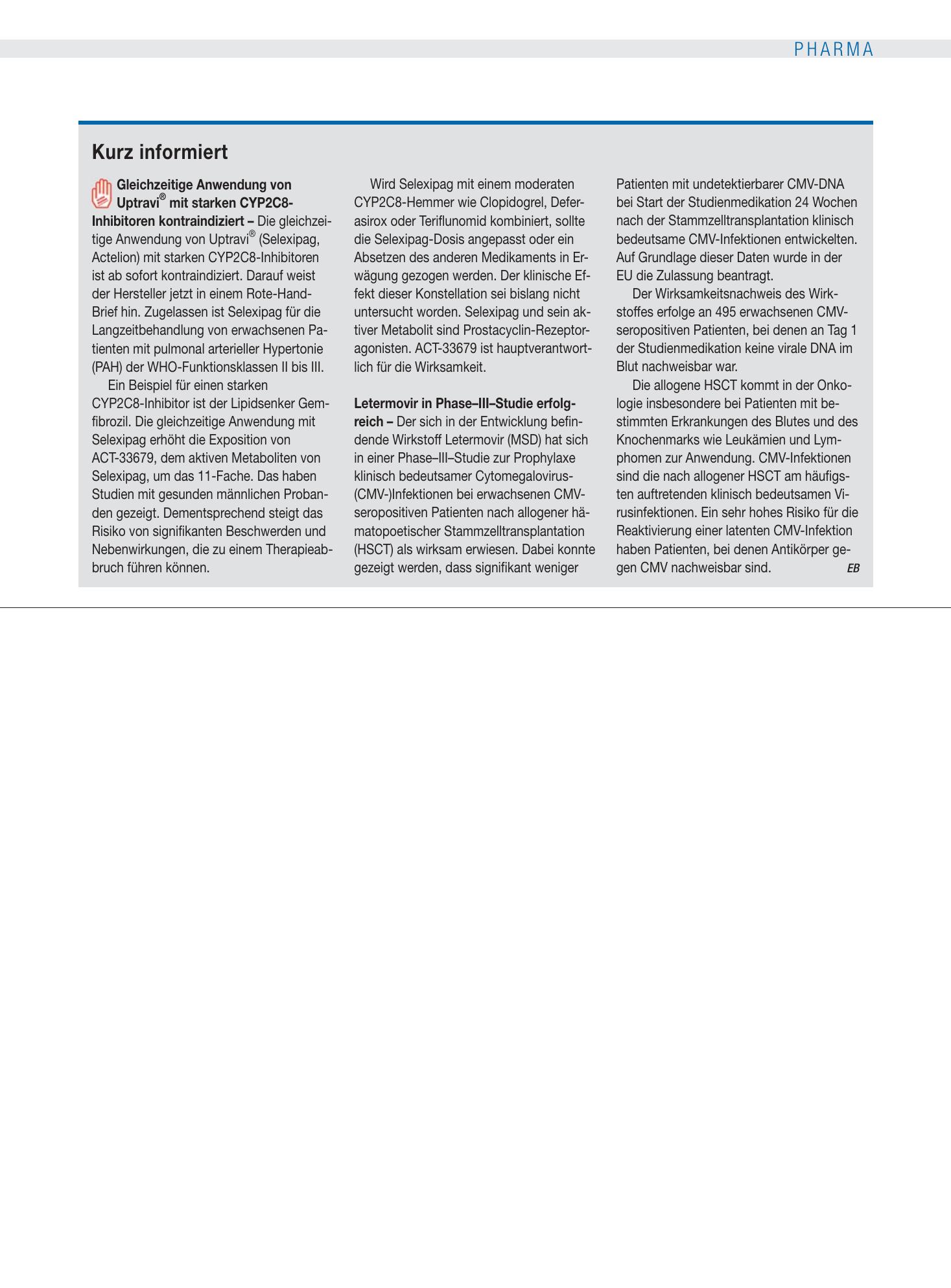 Vorschauseite 1: Kurz informiert – Deutsches Ärzteblatt