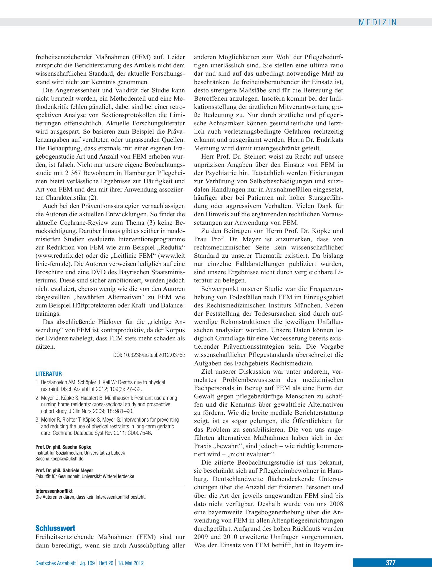 Vorschauseite 1: Schlusswort – Deutsches Ärzteblatt