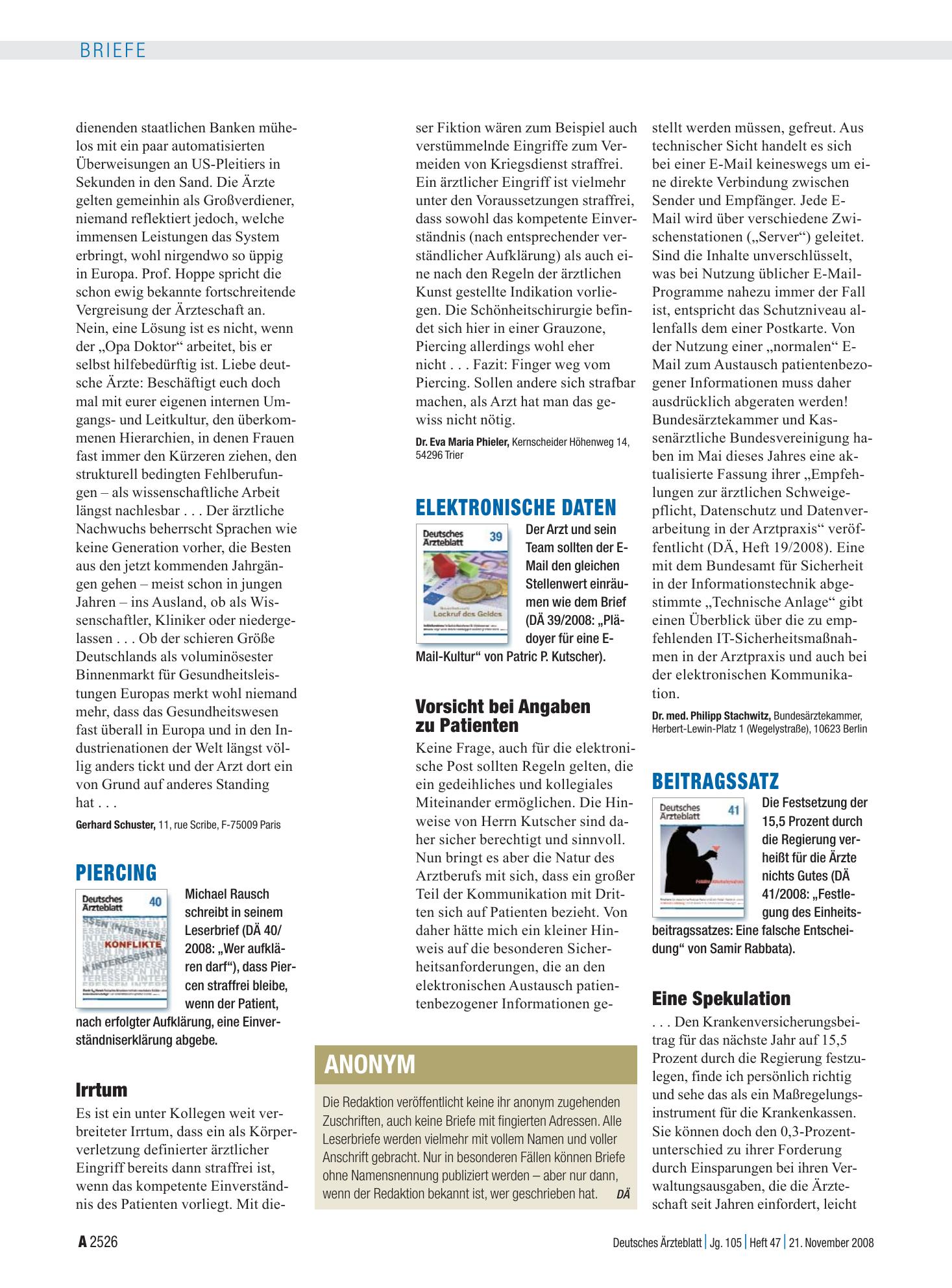 Vorschauseite 1: Beitragssatz: Eine Spekulation – Deutsches Ärzteblatt
