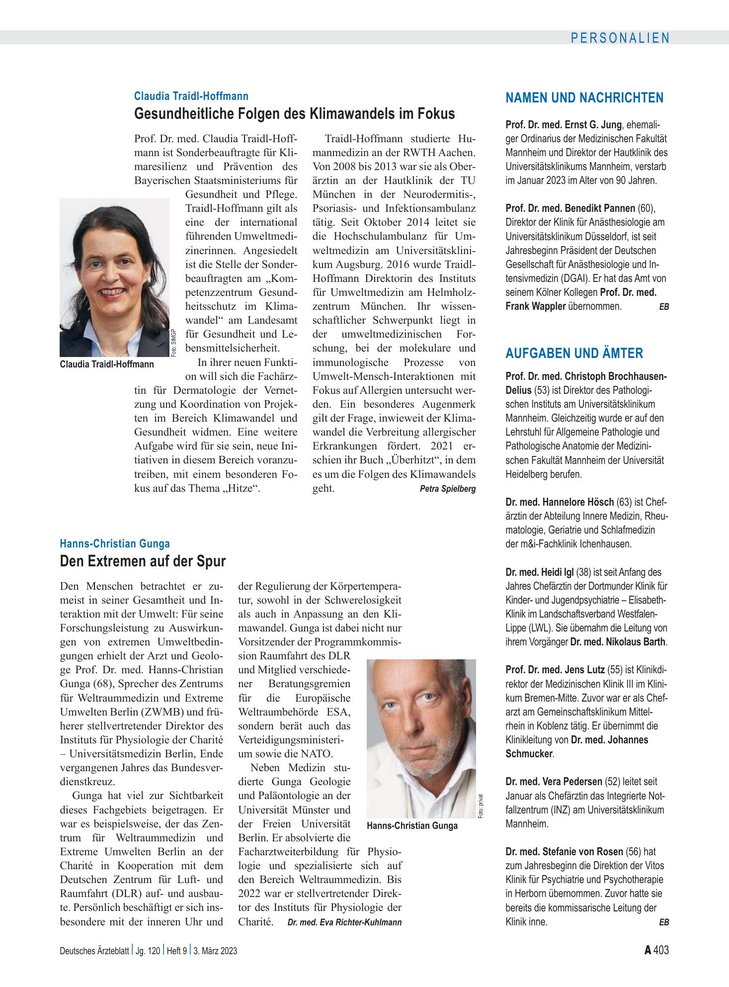 Vorschauseite 1: Aufgaben und Ämter – Deutsches Ärzteblatt