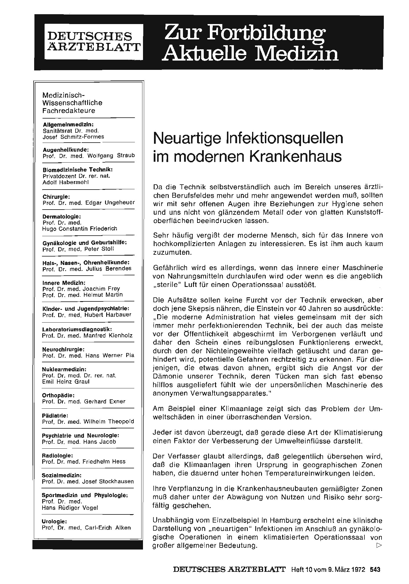 Vorschauseite 1: Neuartige Infektionsquellen im modernen Krankenhaus