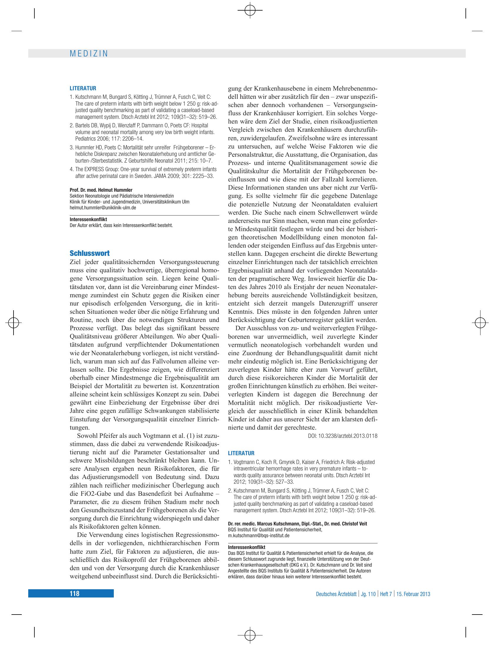 Vorschauseite 1: Schlusswort – Deutsches Ärzteblatt