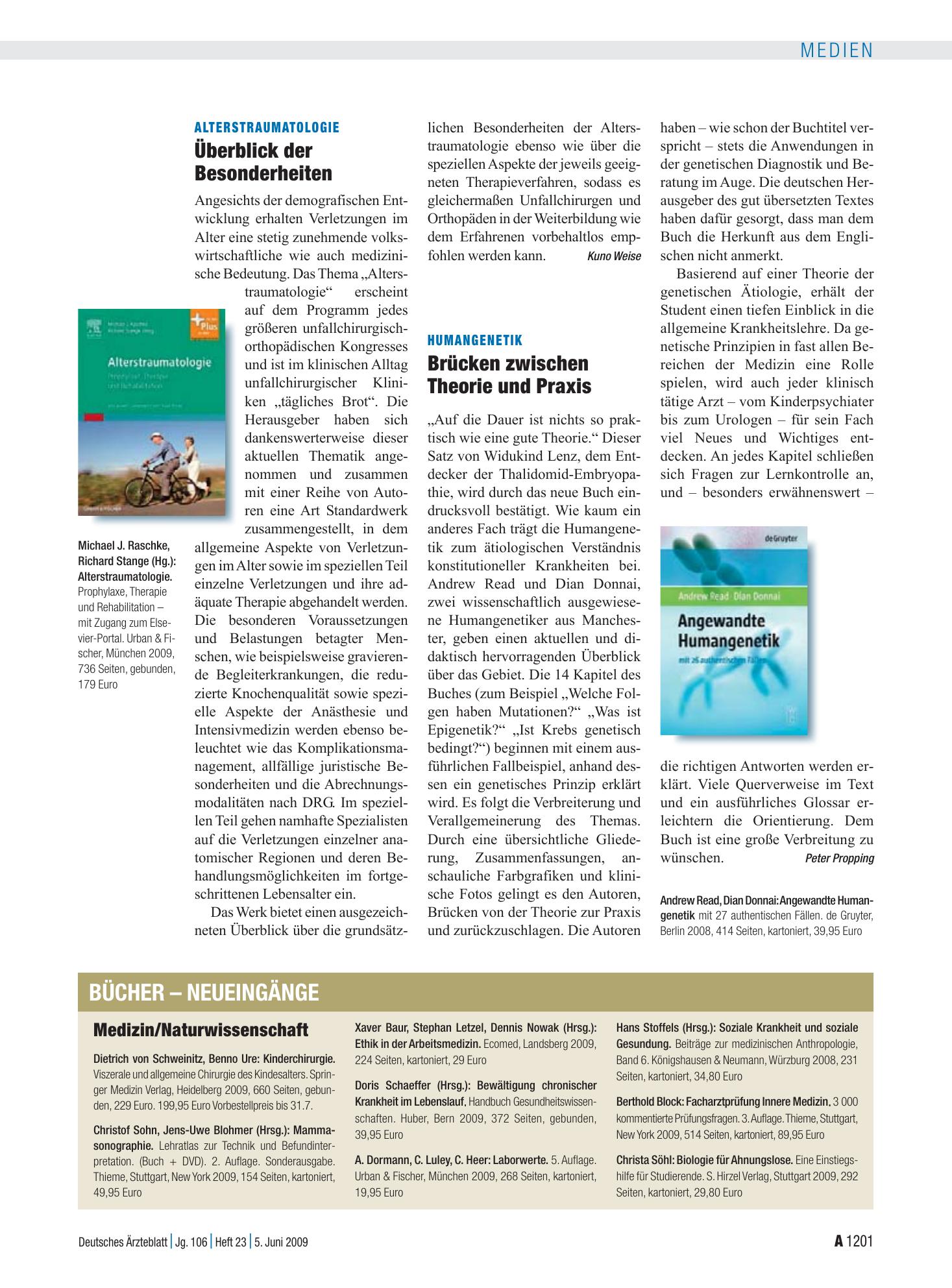 Vorschauseite 1: Alterstraumatologie: Überblick der Besonderheiten – Deutsches Ärzteblatt