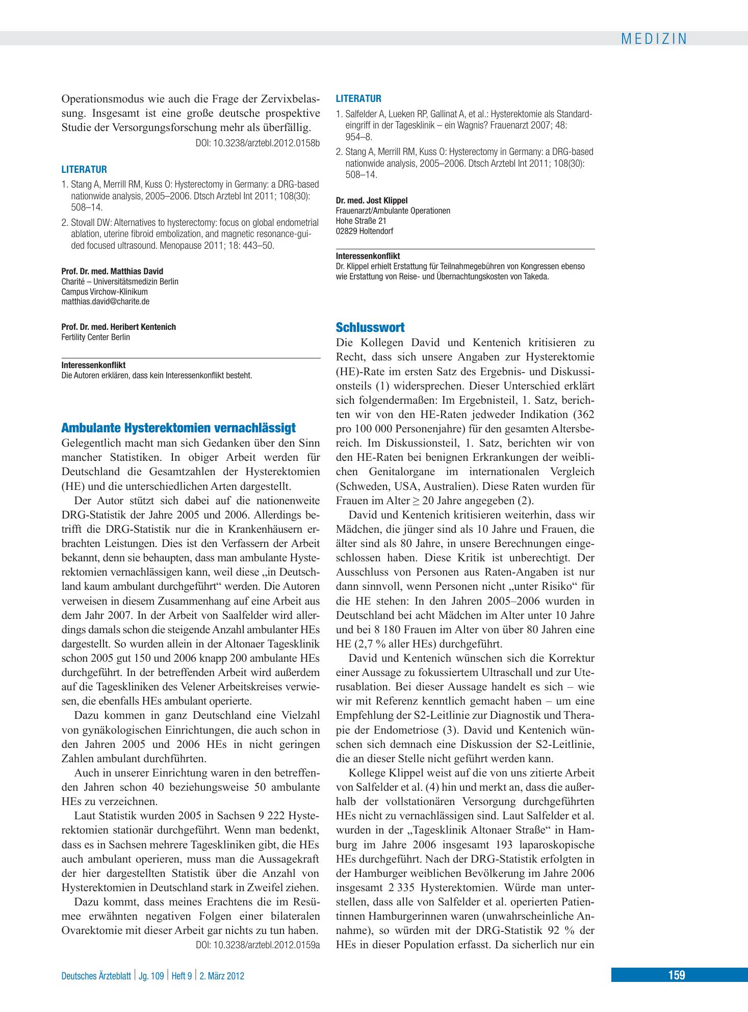 Vorschauseite 1: Schlusswort – Deutsches Ärzteblatt