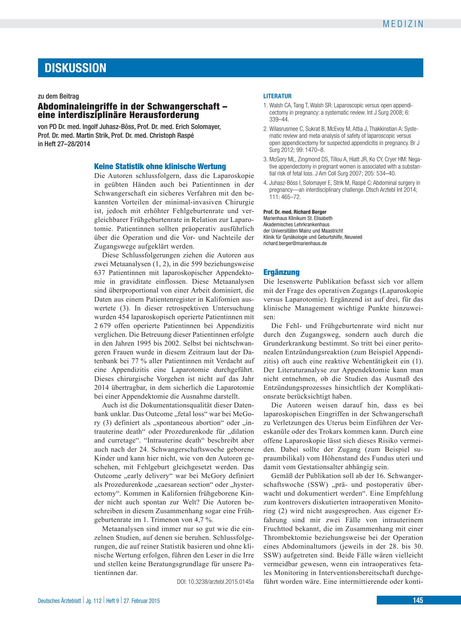 Vorschauseite 1: Ergänzung – Deutsches Ärzteblatt