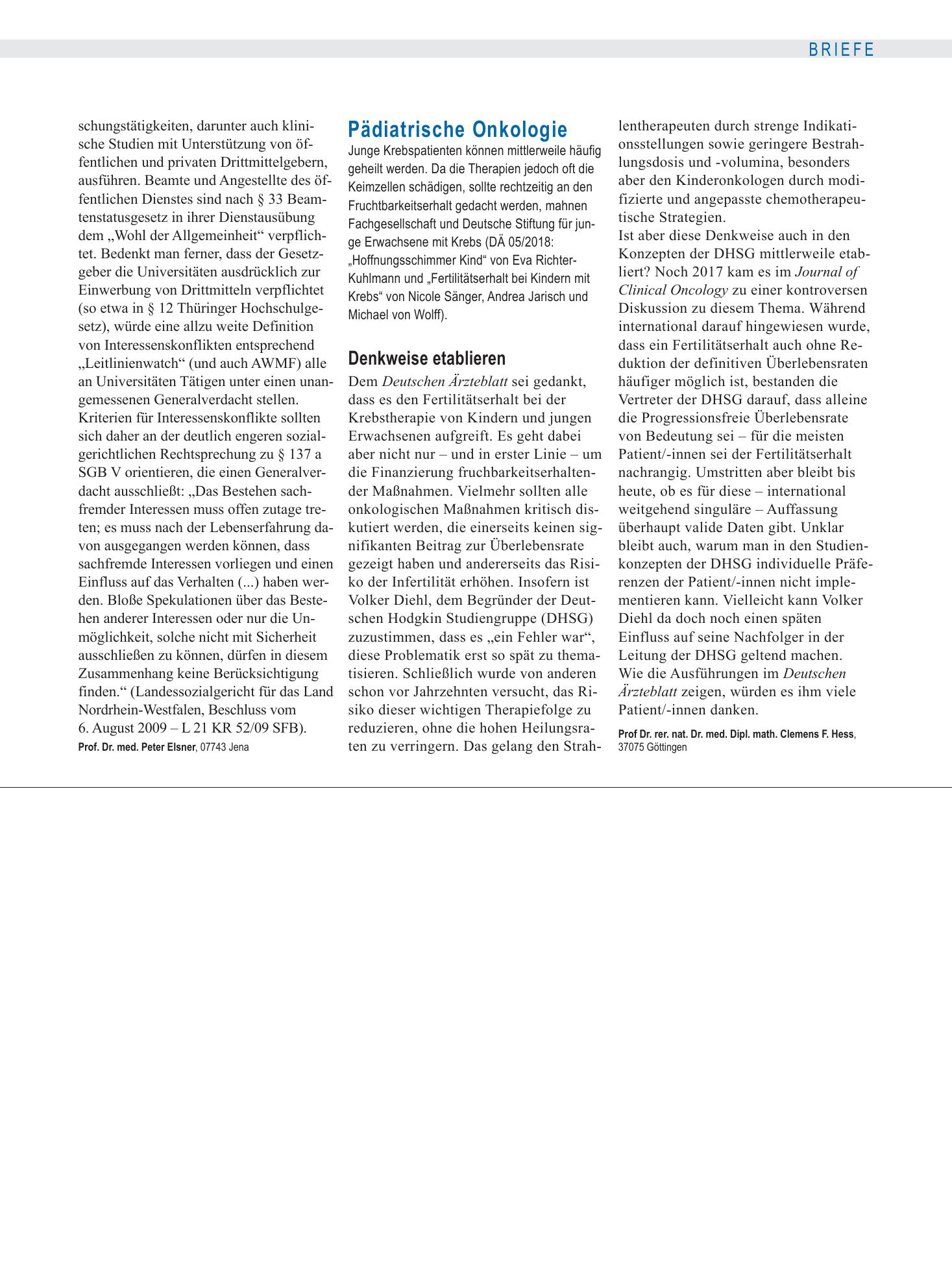 Vorschauseite 1: Pädiatrische Onkologie: Denkweise etablieren – Deutsches Ärzteblatt