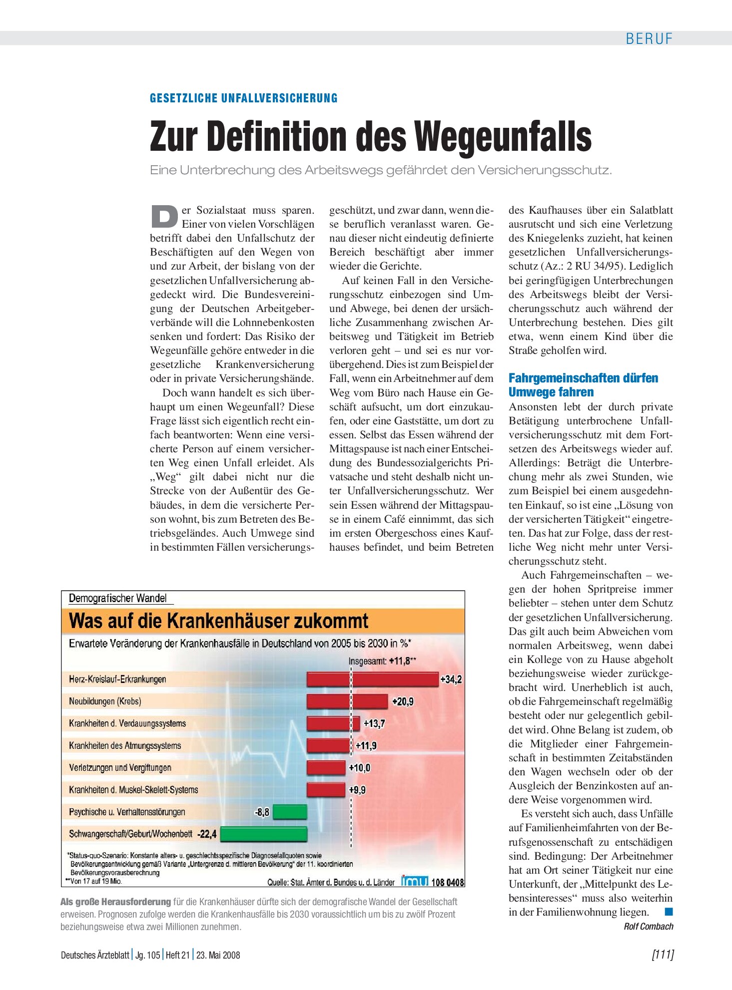Vorschauseite 1: Gesetzliche Unfallversicherung: Zur Definition des Wegeunfalls – Deutsches Ärzteblatt