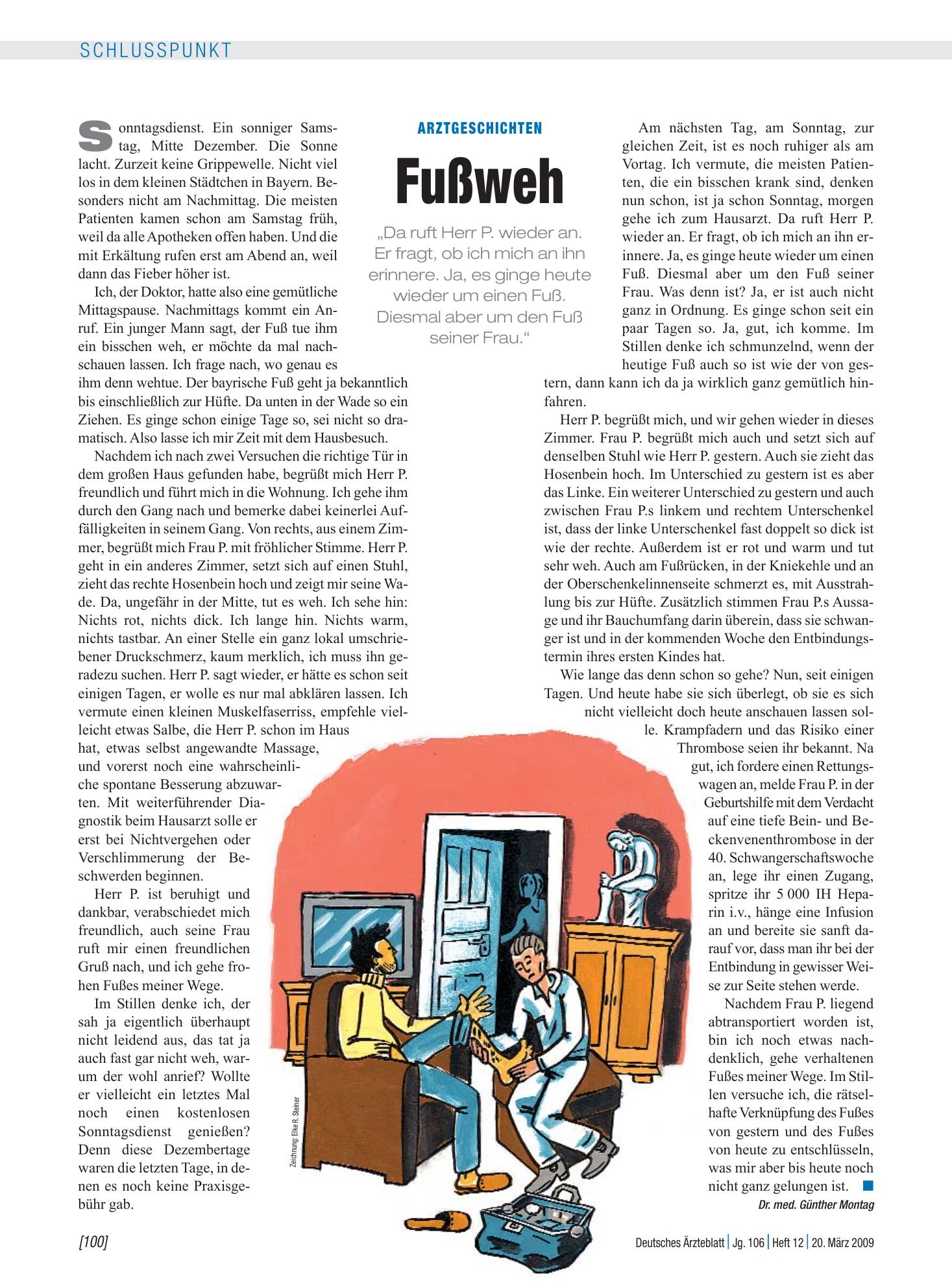 Vorschauseite 1: Arztgeschichten: Fußweh – Deutsches Ärzteblatt