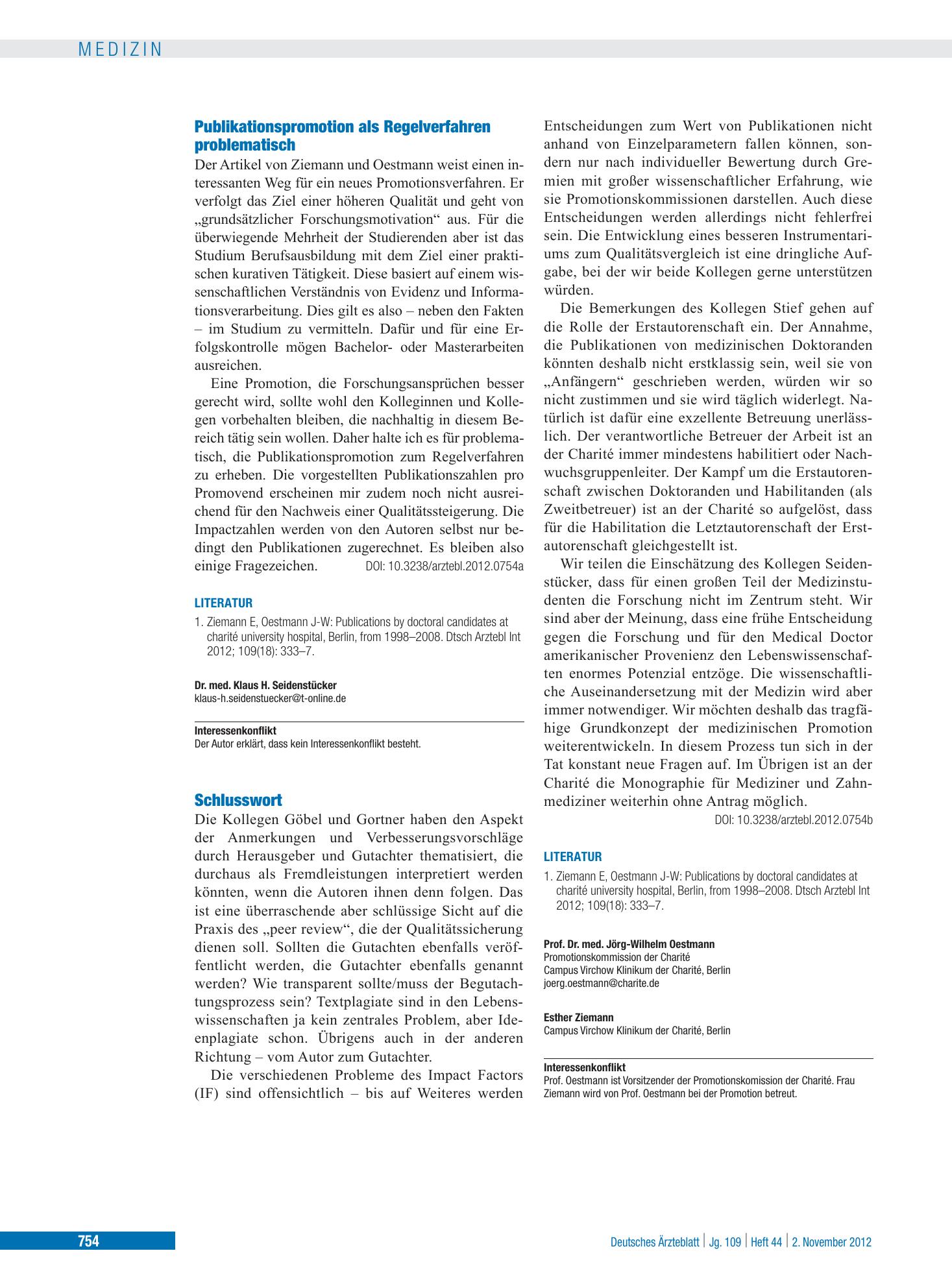 Vorschauseite 1: Schlusswort – Deutsches Ärzteblatt