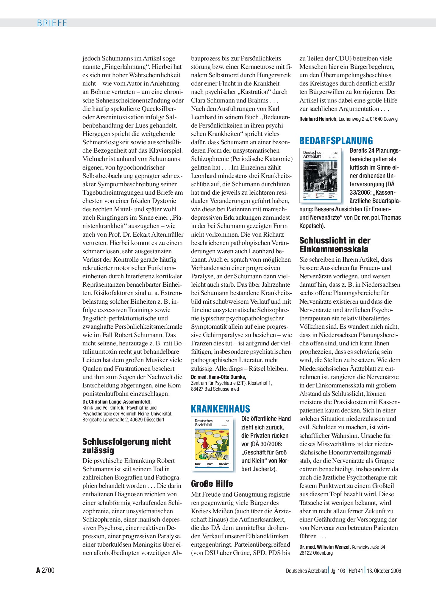 Vorschauseite 1: Bedarfsplanung: Schlusslicht in der Einkommensskala – Deutsches Ärzteblatt