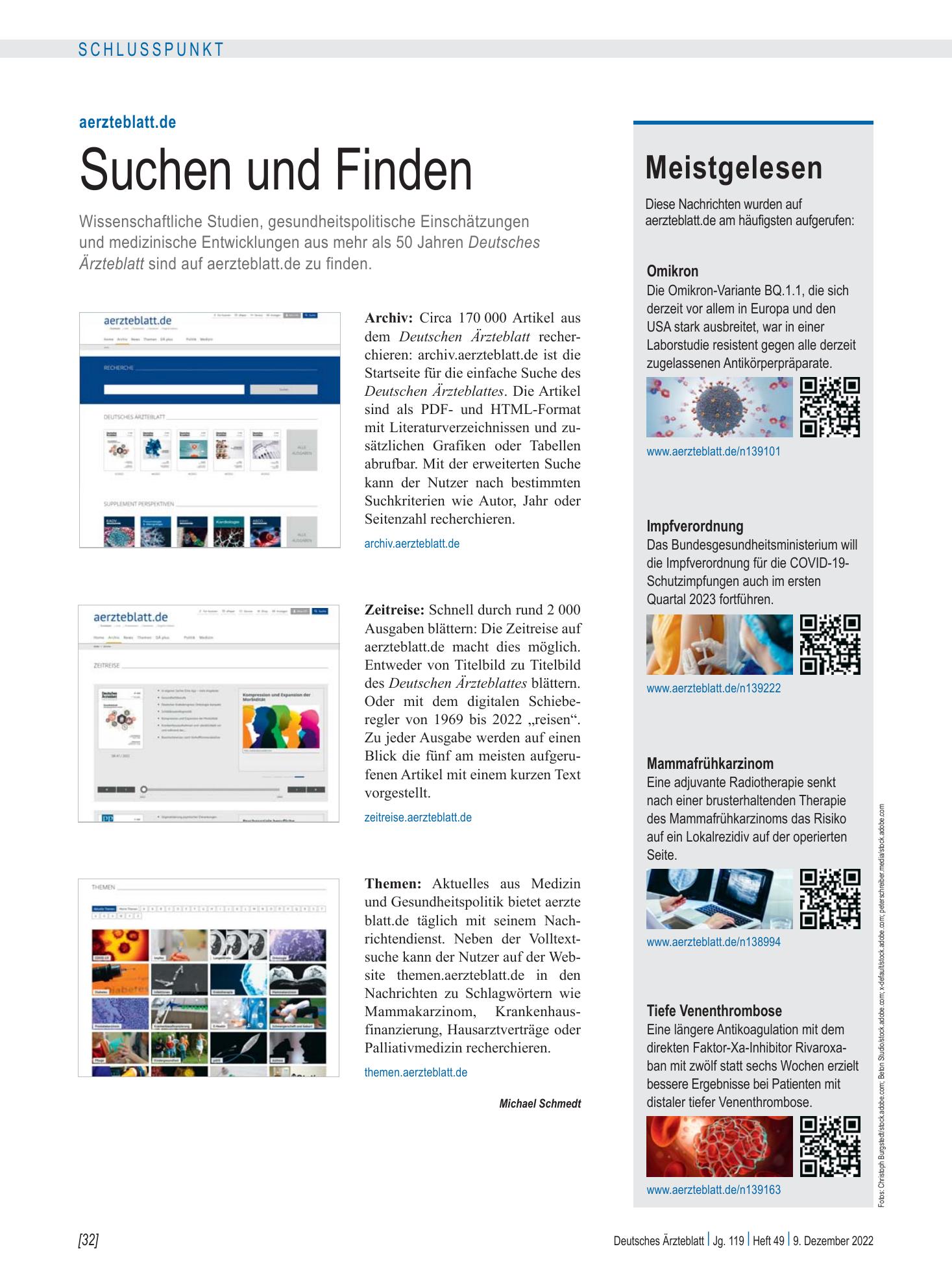 Vorschauseite 1: Meistgelesen – Deutsches Ärzteblatt
