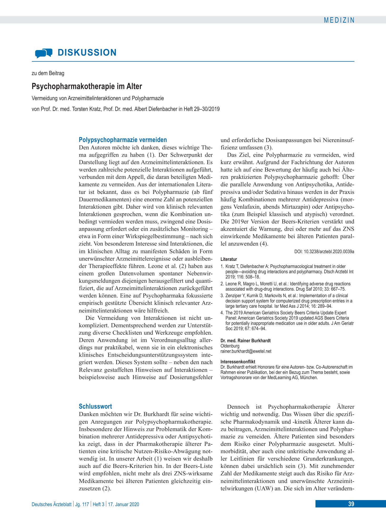 Vorschauseite 1: Schlusswort – Deutsches Ärzteblatt