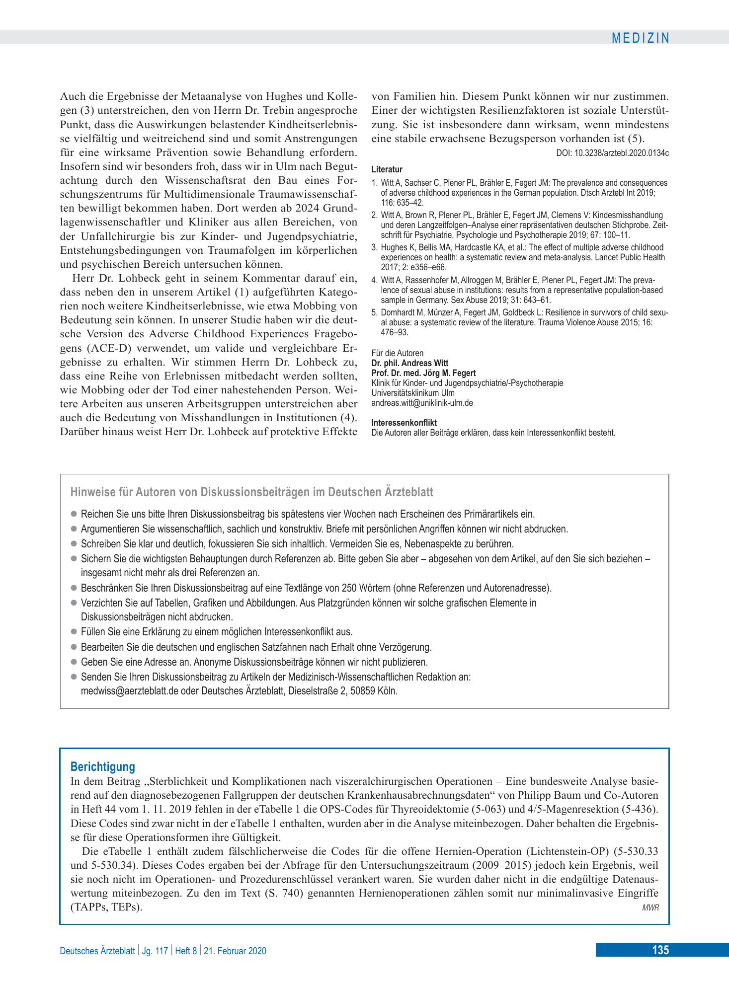 Vorschauseite 1: Berichtigung – Deutsches Ärzteblatt