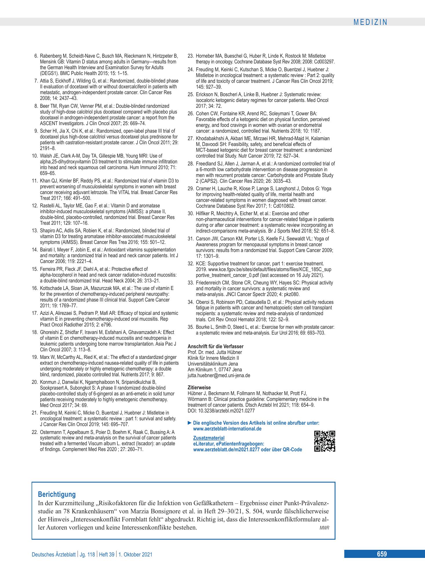 Vorschauseite 1: Berichtigung – Deutsches Ärzteblatt