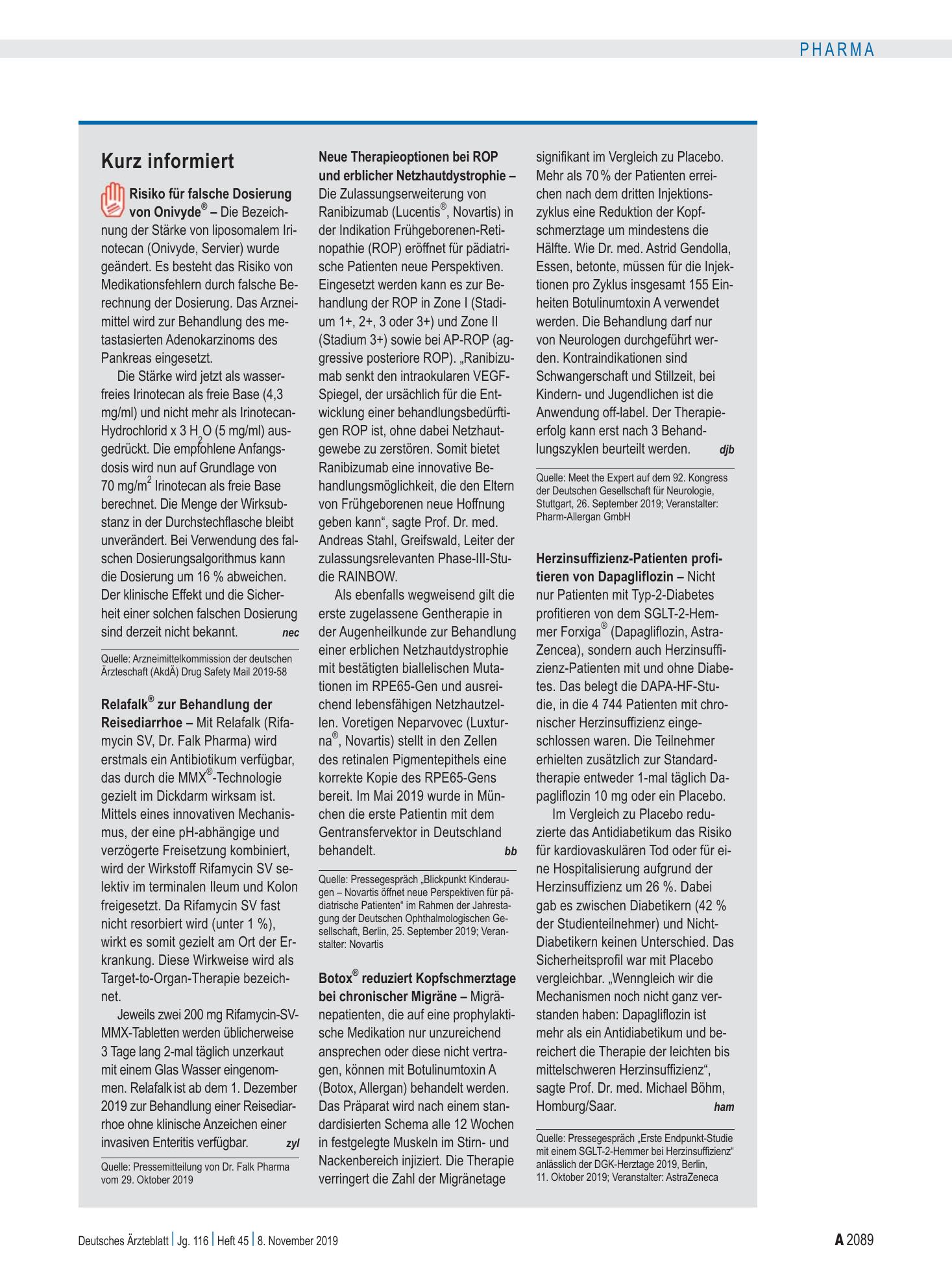 Vorschauseite 1: Kurz informiert – Deutsches Ärzteblatt