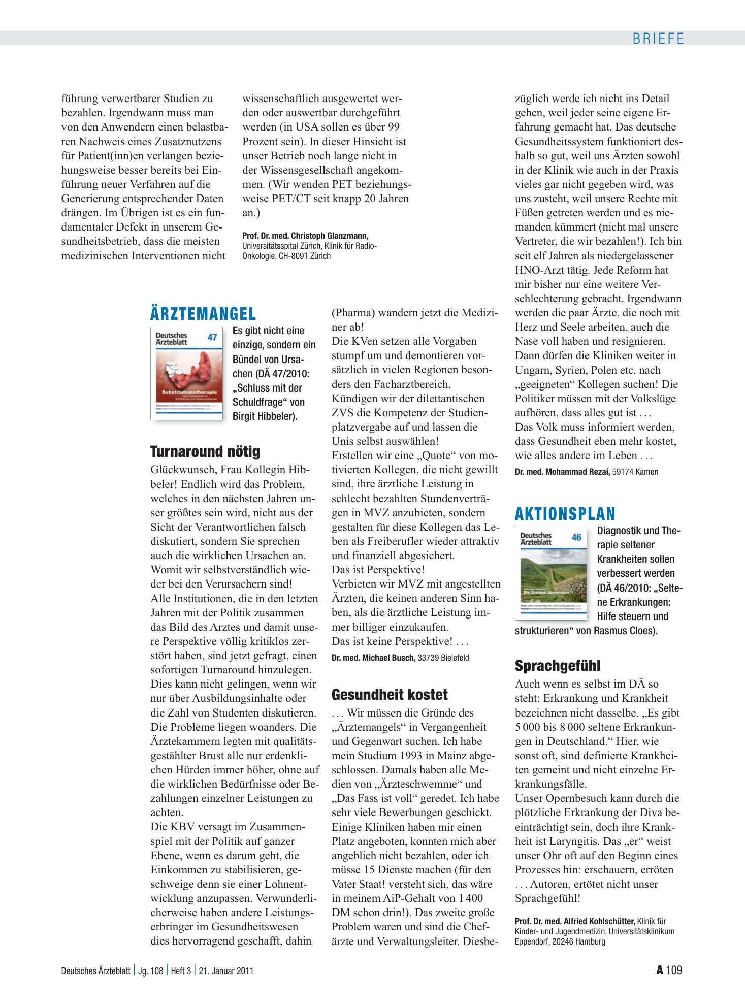 Vorschauseite 1: Aktionsplan: Sprachgefühl – Deutsches Ärzteblatt