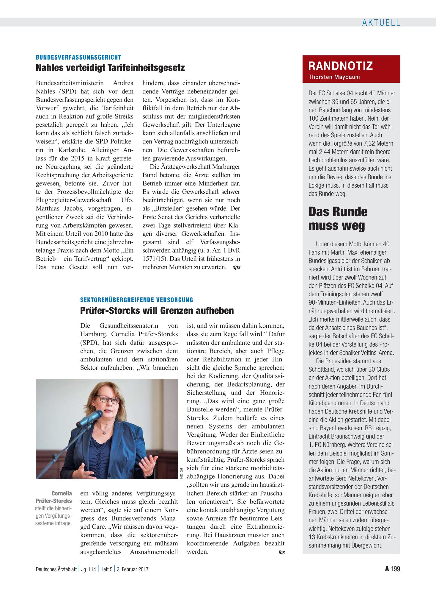 Vorschauseite 1: Randnotiz: Das Runde muss weg – Deutsches Ärzteblatt