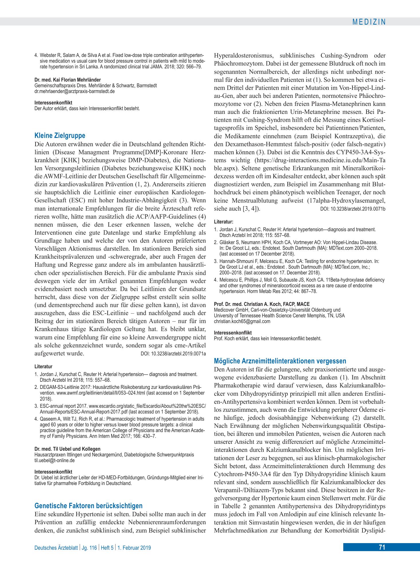 Vorschauseite 1: Kleine Zielgruppe – Deutsches Ärzteblatt