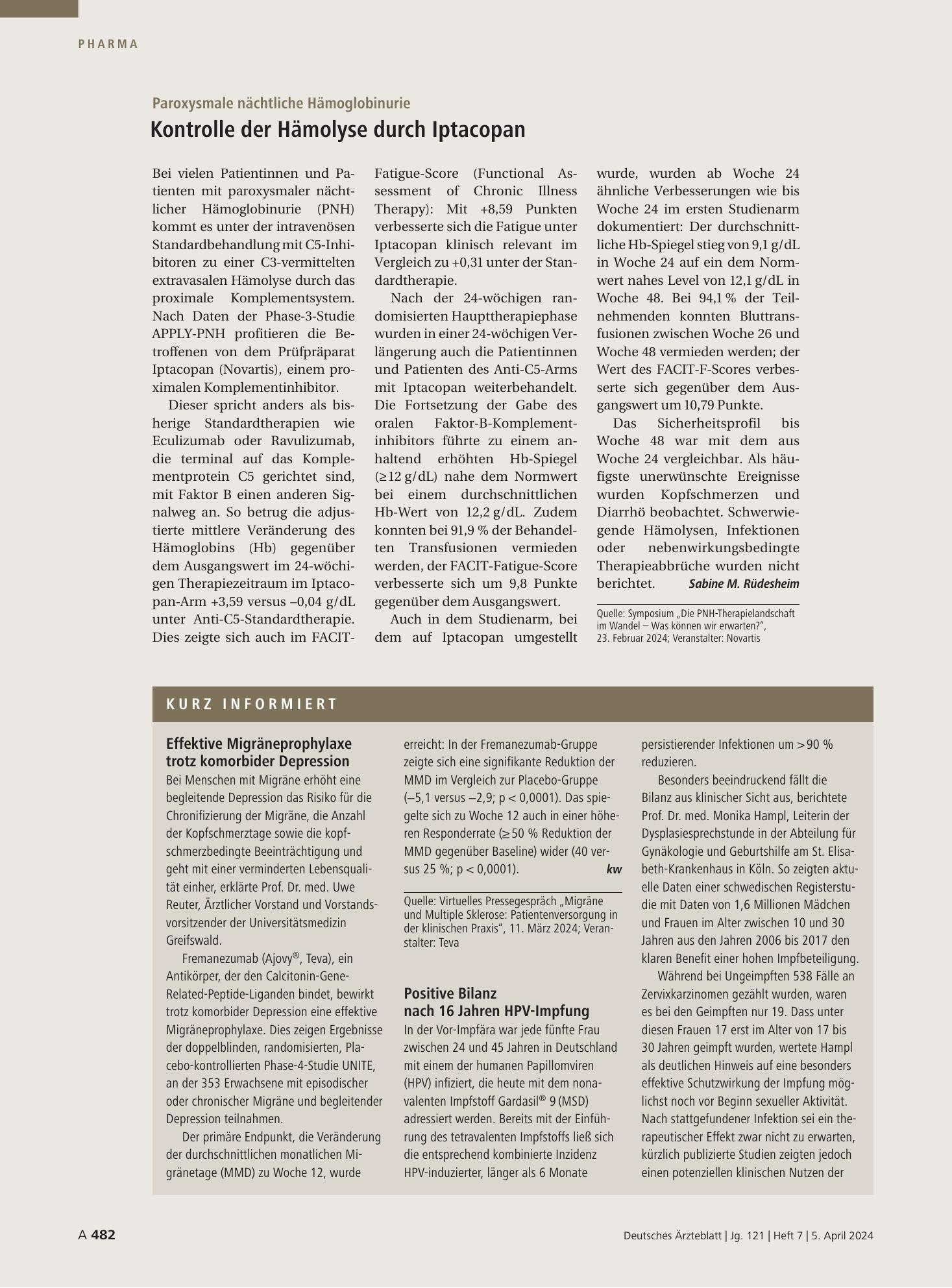 Vorschauseite 1: Kurz informiert – Deutsches Ärzteblatt
