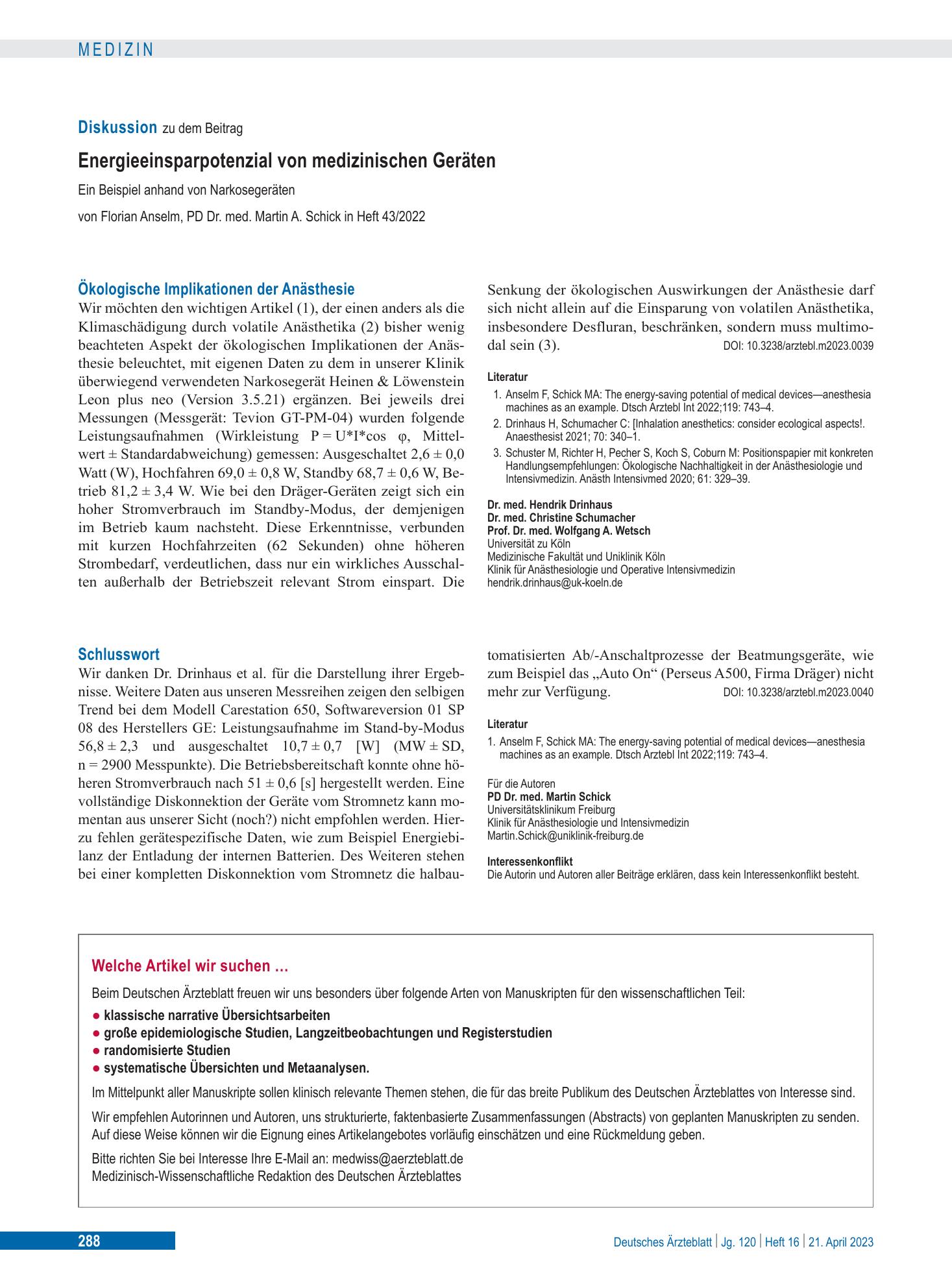 Vorschauseite 1: Schlusswort – Deutsches Ärzteblatt