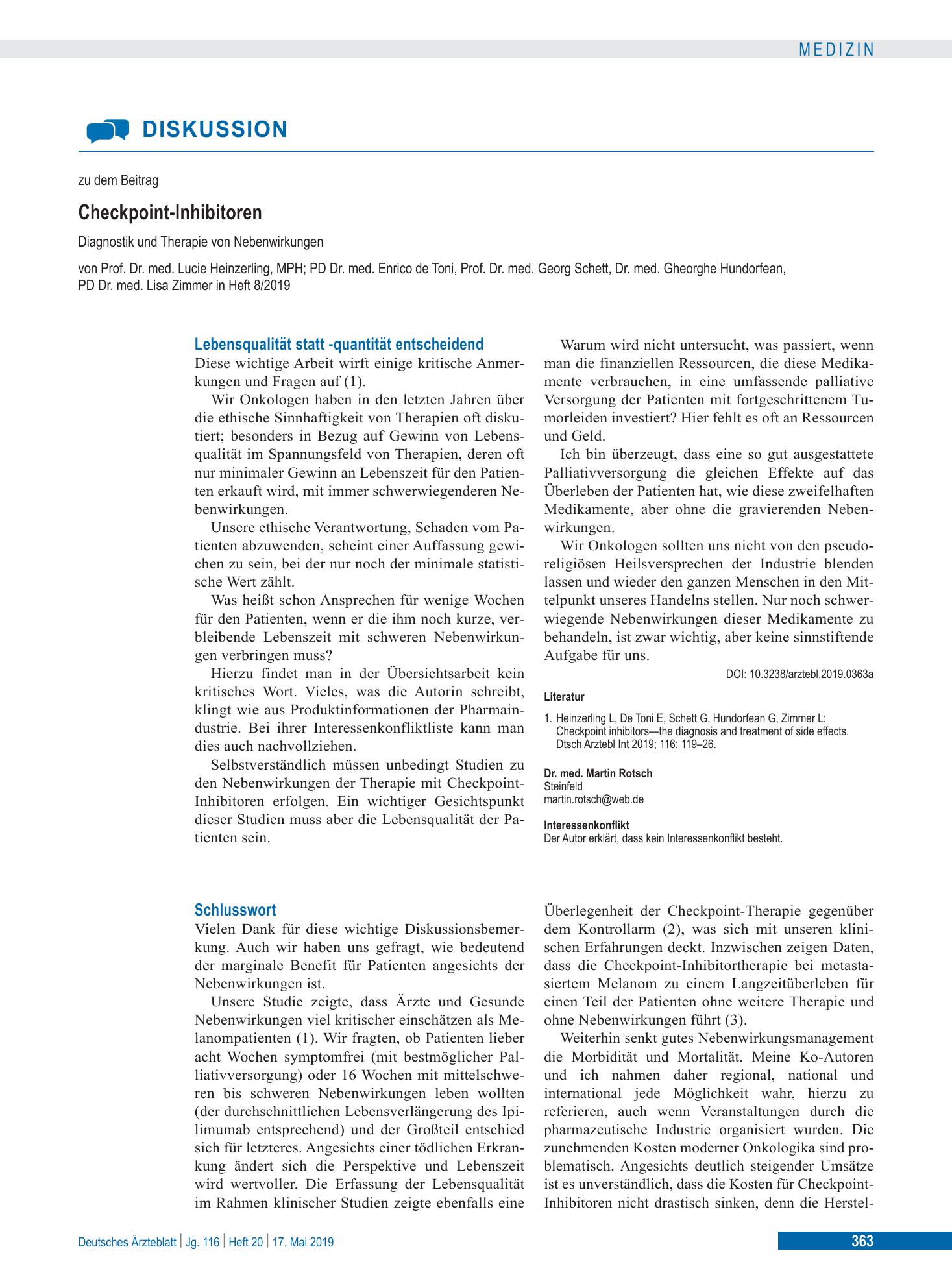 Vorschauseite 1: Schlusswort – Deutsches Ärzteblatt