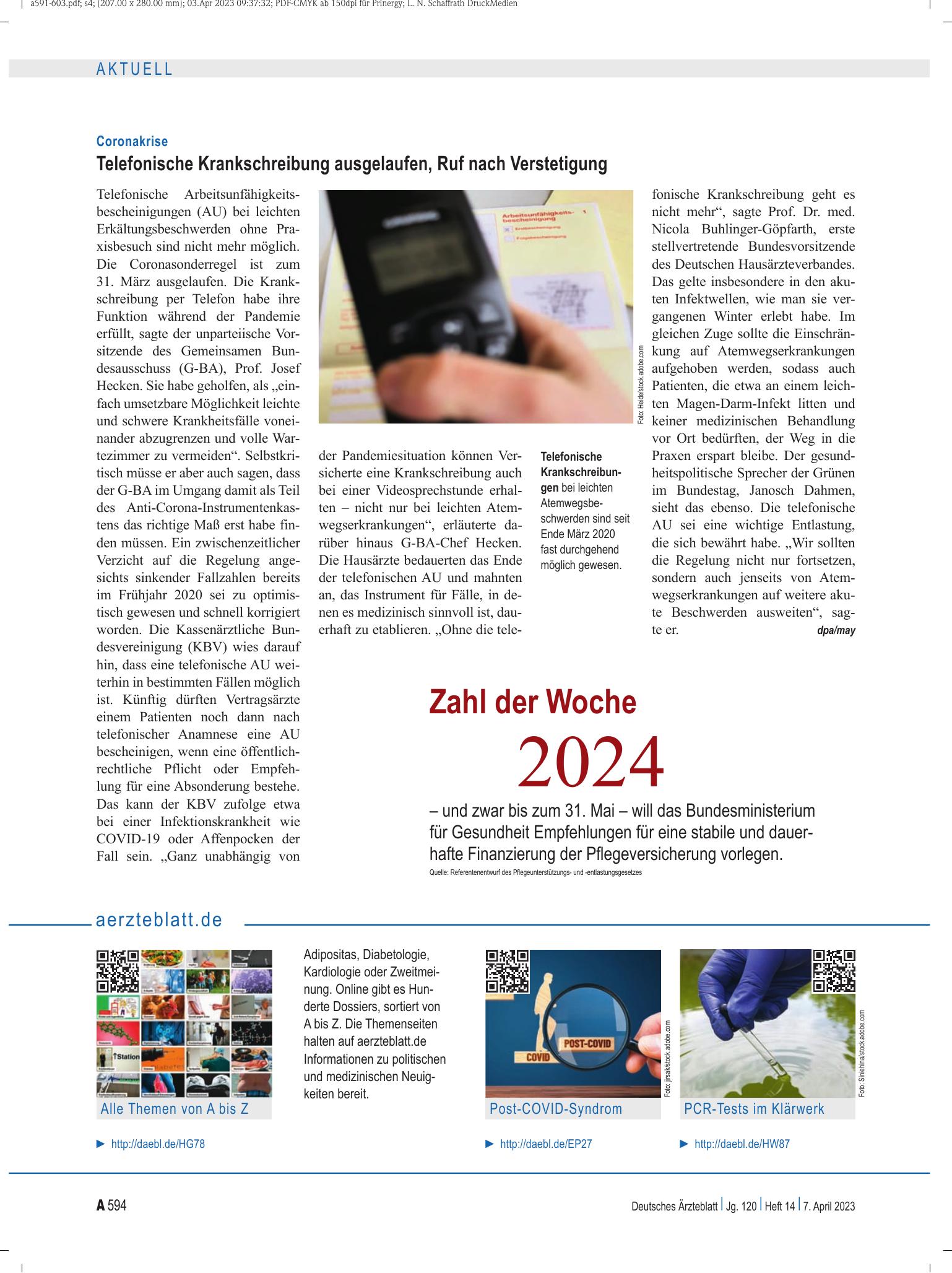 Vorschauseite 1: aerzteblatt.de – Deutsches Ärzteblatt