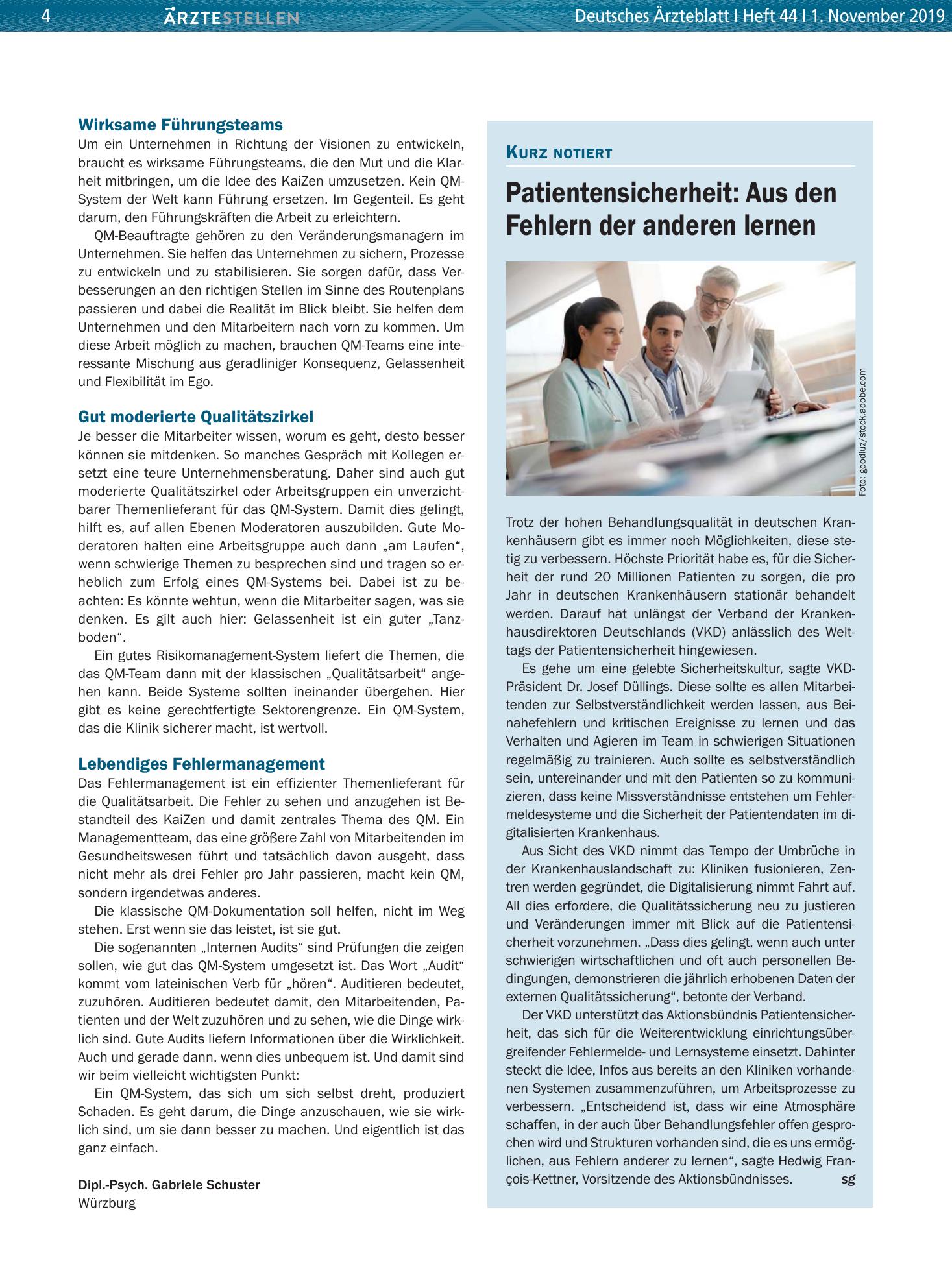 Vorschauseite 1: Patientensicherheit: Aus den Fehlern der anderen lernen – Deutsches Ärzteblatt