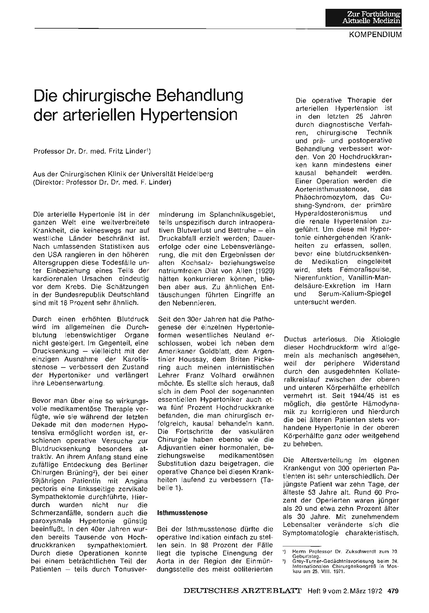 Vorschauseite 1: Die chirurgische Behandlung der arteriellen Hypertension