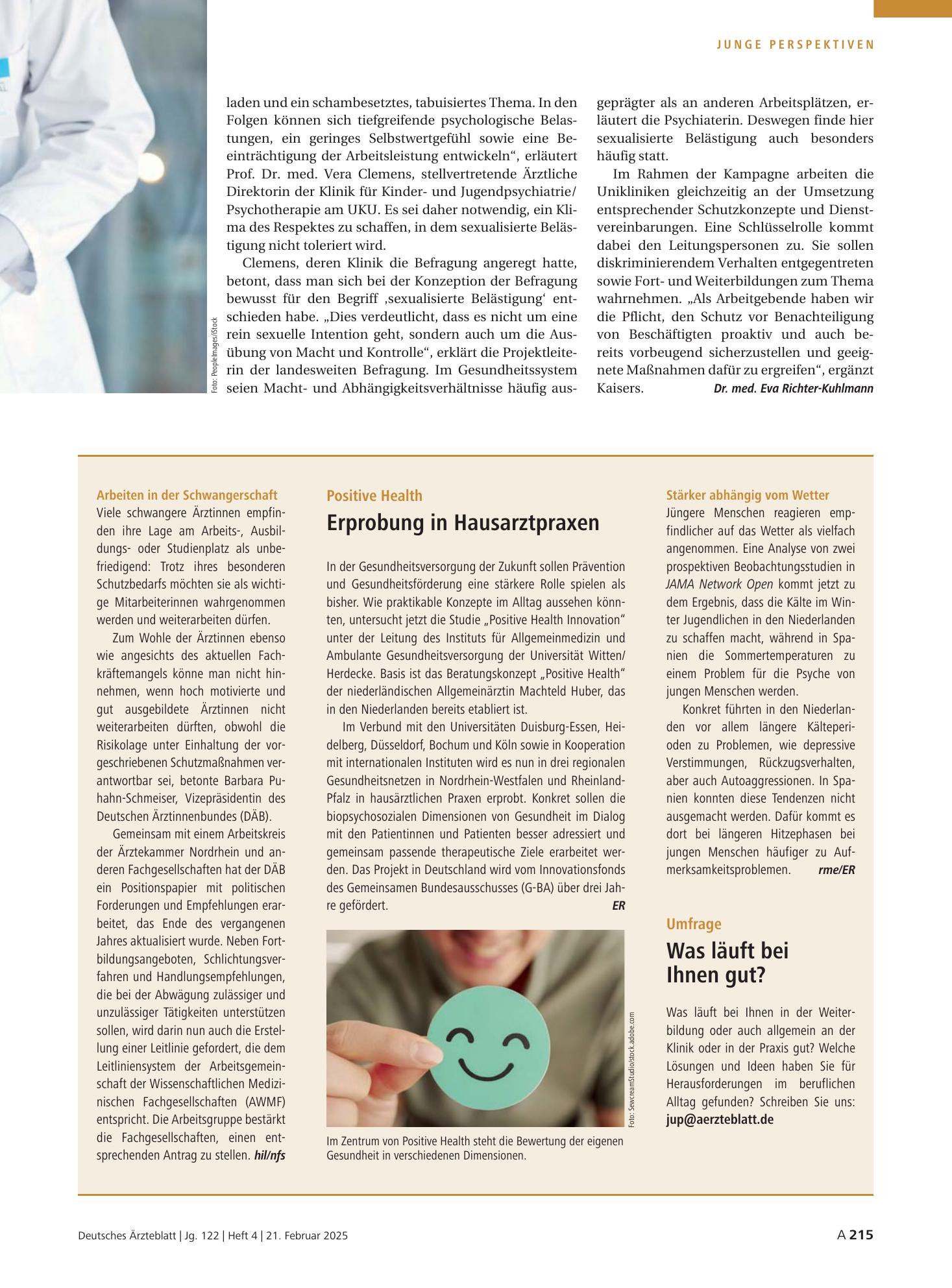 Vorschauseite 1: Arbeiten in der Schwangerschaft – Deutsches Ärzteblatt