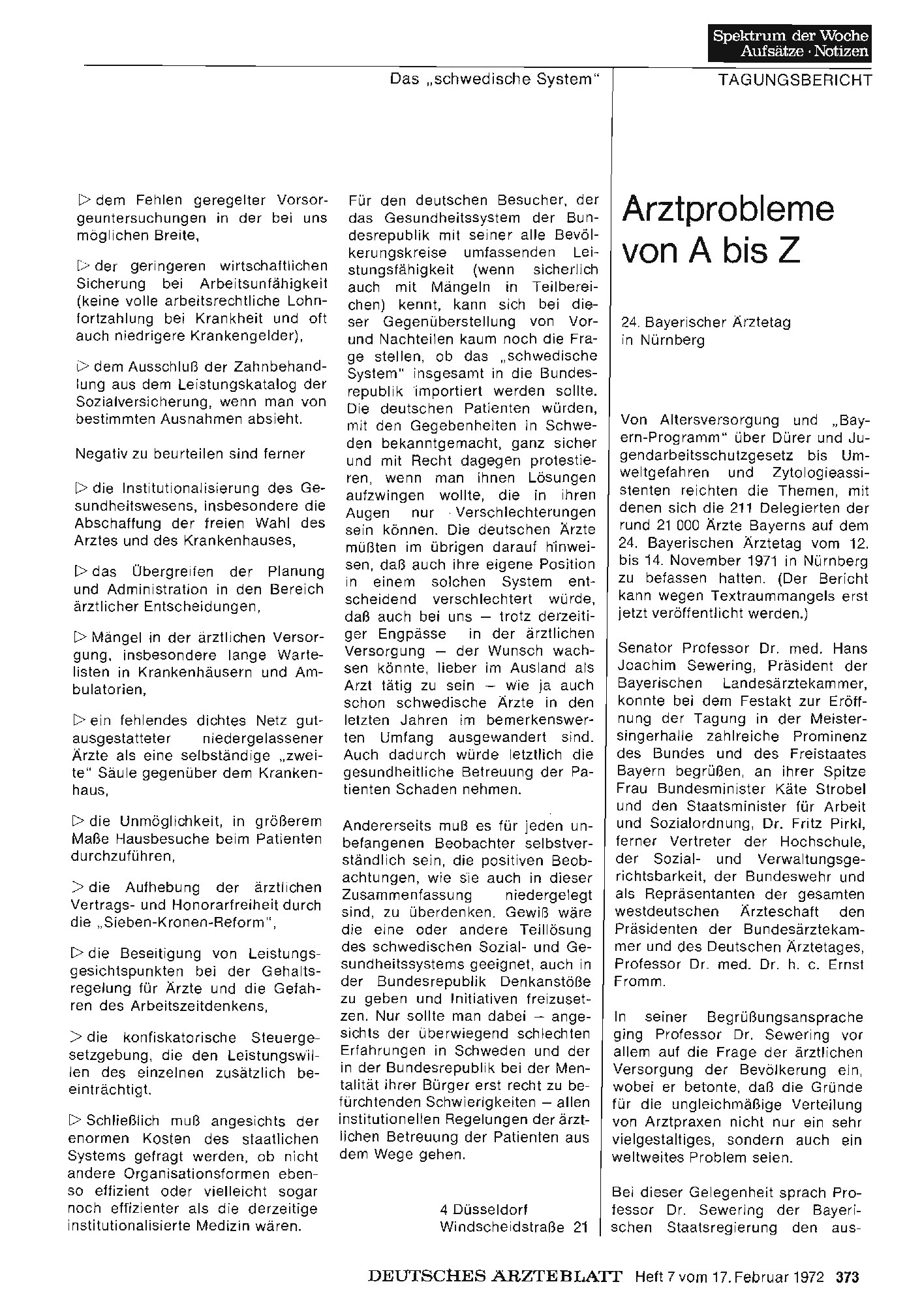 Vorschauseite 1: Arztprobleme von A bis Z: 24. Bayerischer Ärztetag in Nürnberg